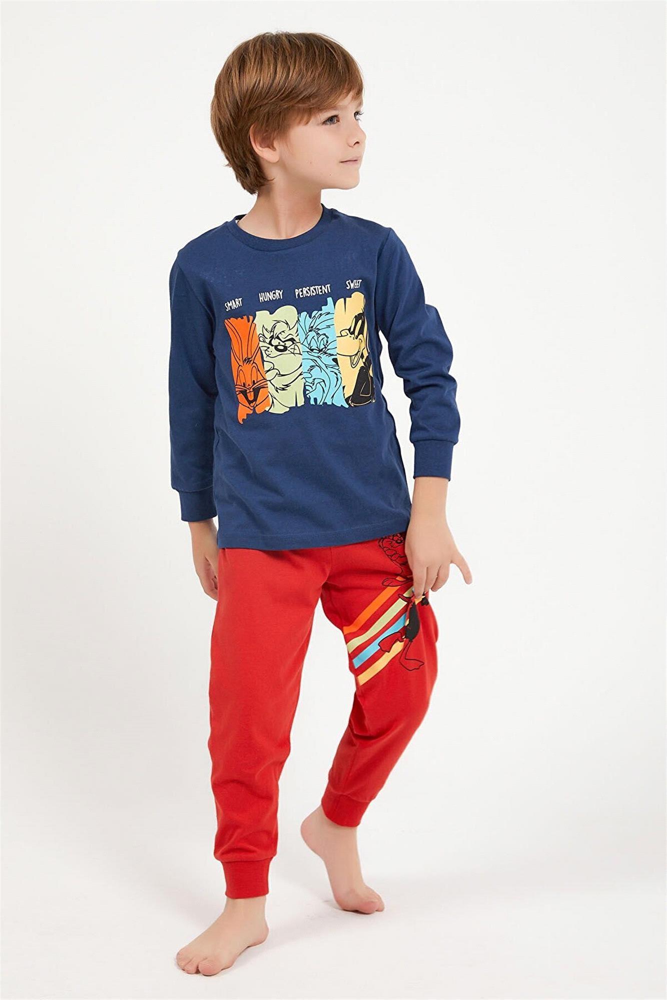 Looney Tunes Erkek Çocuk Pijama Takımı Koyu İndigo L1511-3