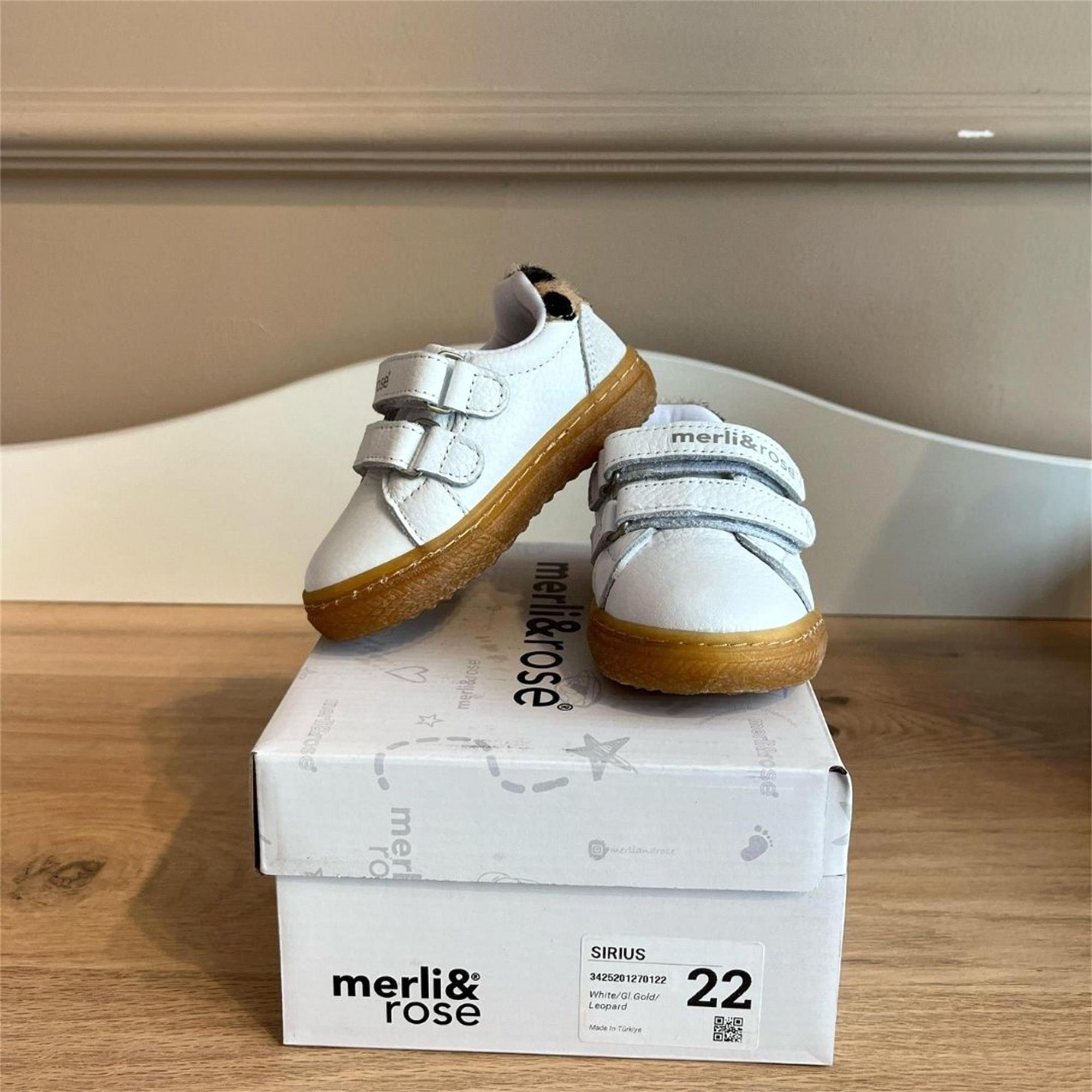 Merli Rose Kız Bebek Sirius Spor Ayakkabı Beyaz/Leopar 