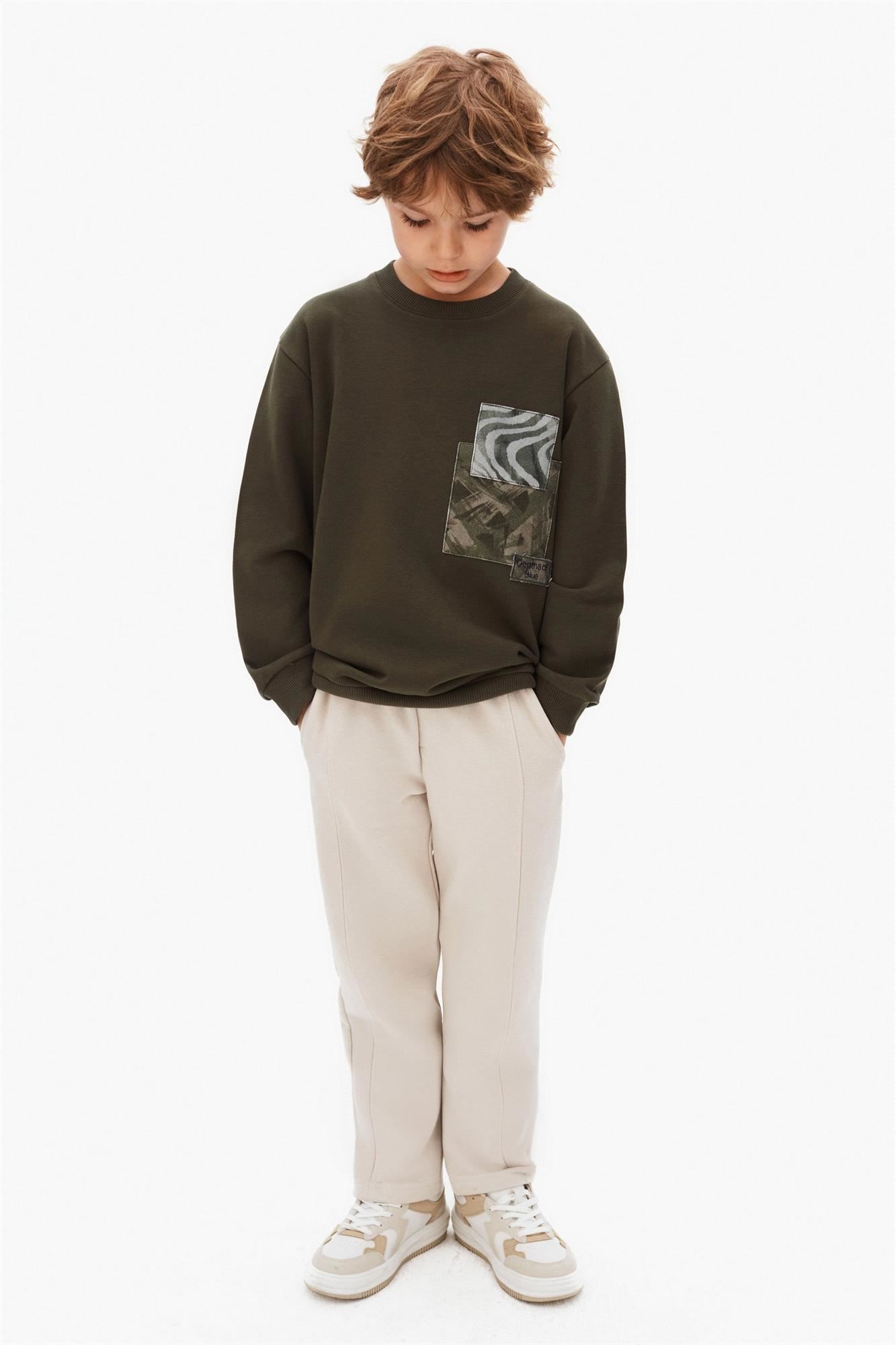 NK Kids Çocuk Pantolon Krem-Kahve 8-14 Yaş 69302
