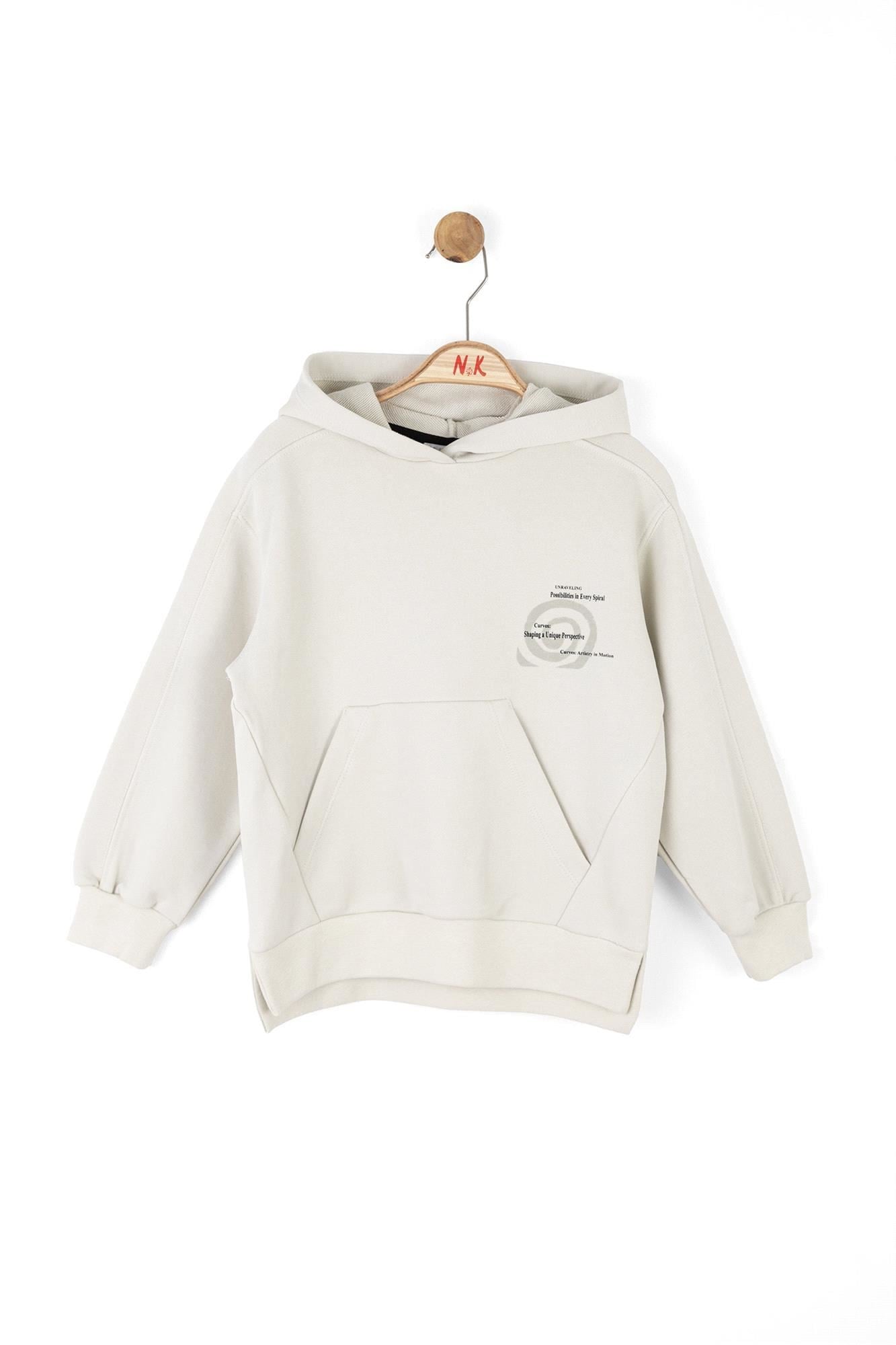 NK Kids Erkek Çocuk Kapişonlu Sweat Krem-Oranj 47500