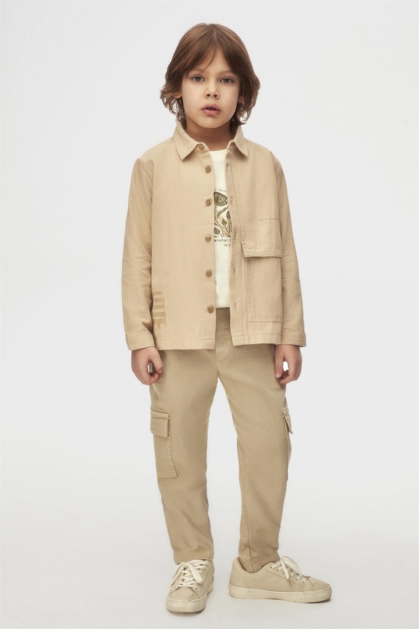 NK Kids Erkek Çocuk Protect Gömlek Vizon 48506