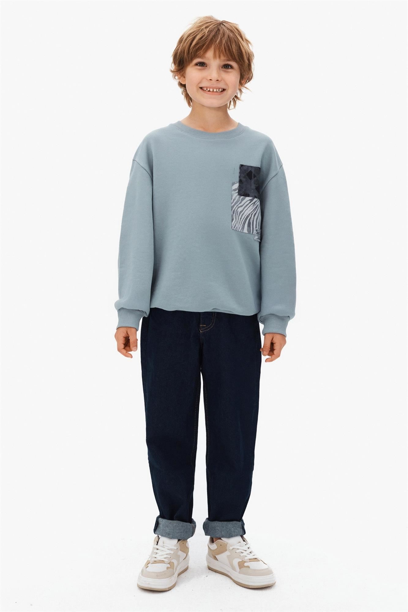 NK Kids Erkek Çocuk Sweat Mavi 8-14 Yaş 49302