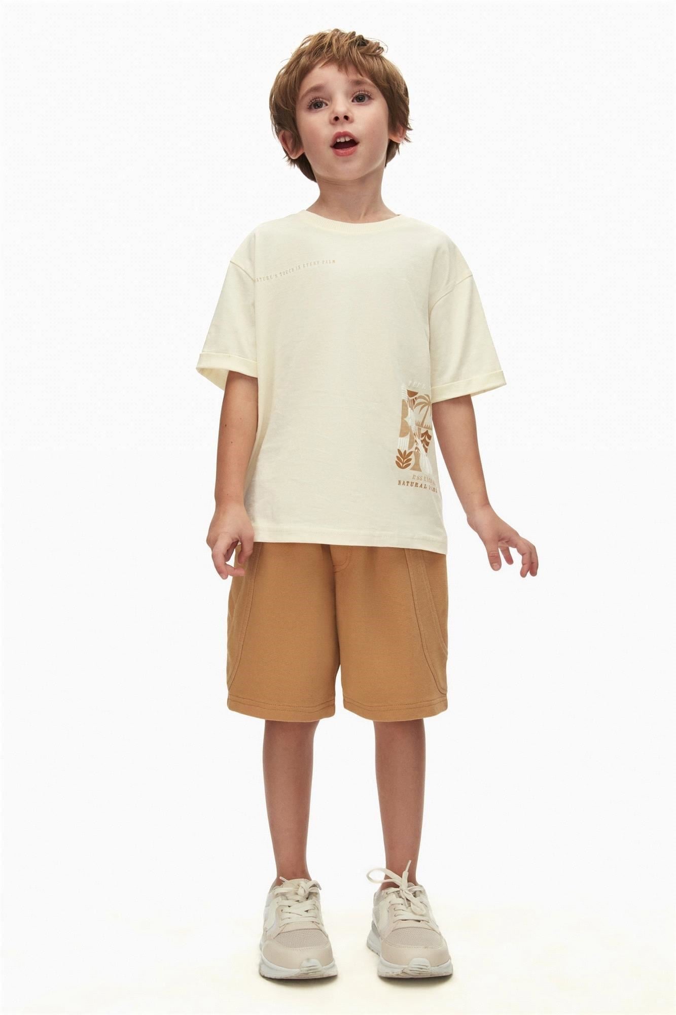 NK Kids Erkek Çocuk Tişört Krem 48505