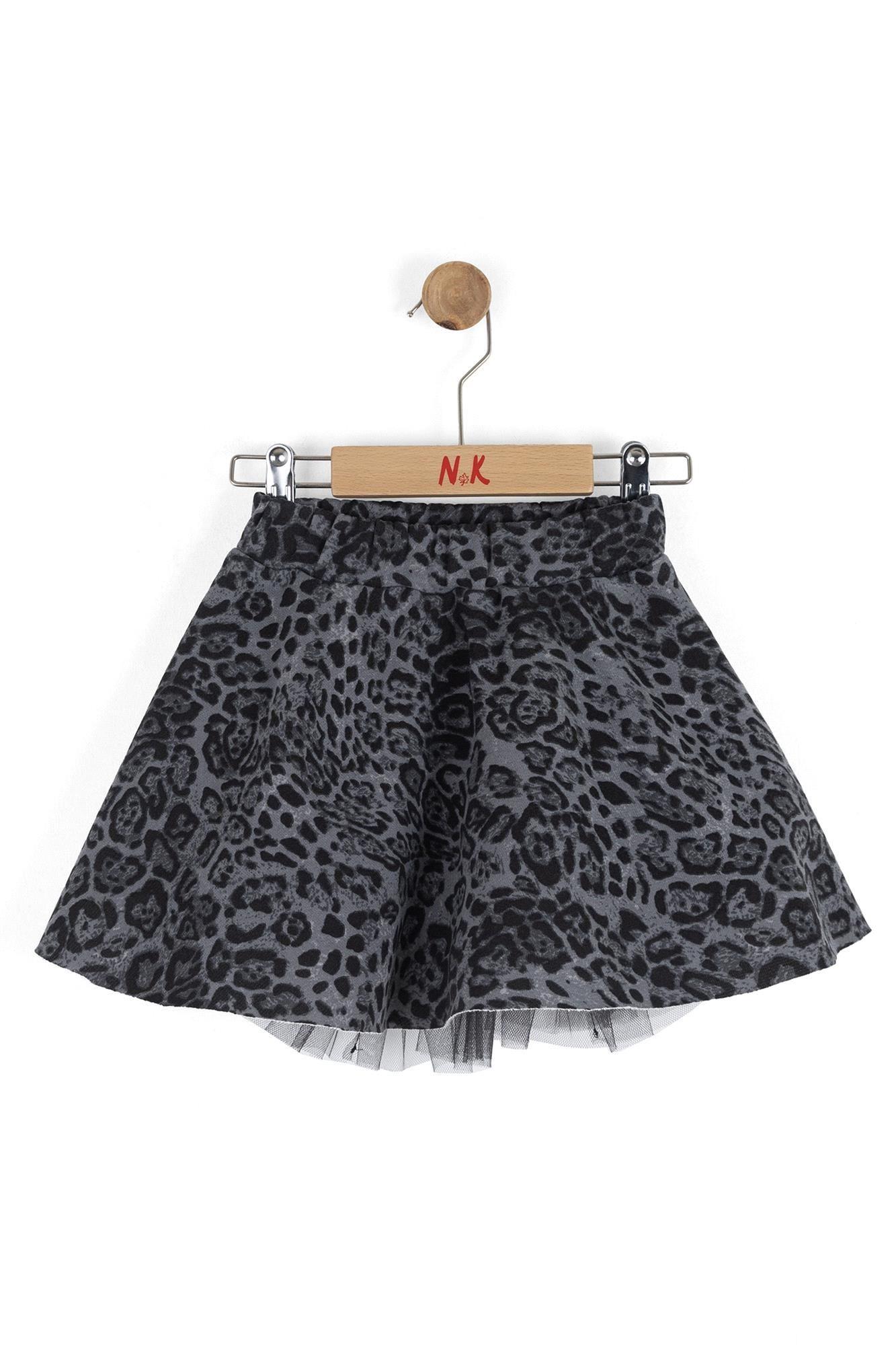 NK Kids Kız Bebek Leopar Etek Antrasit 1-4 Yaş 59613