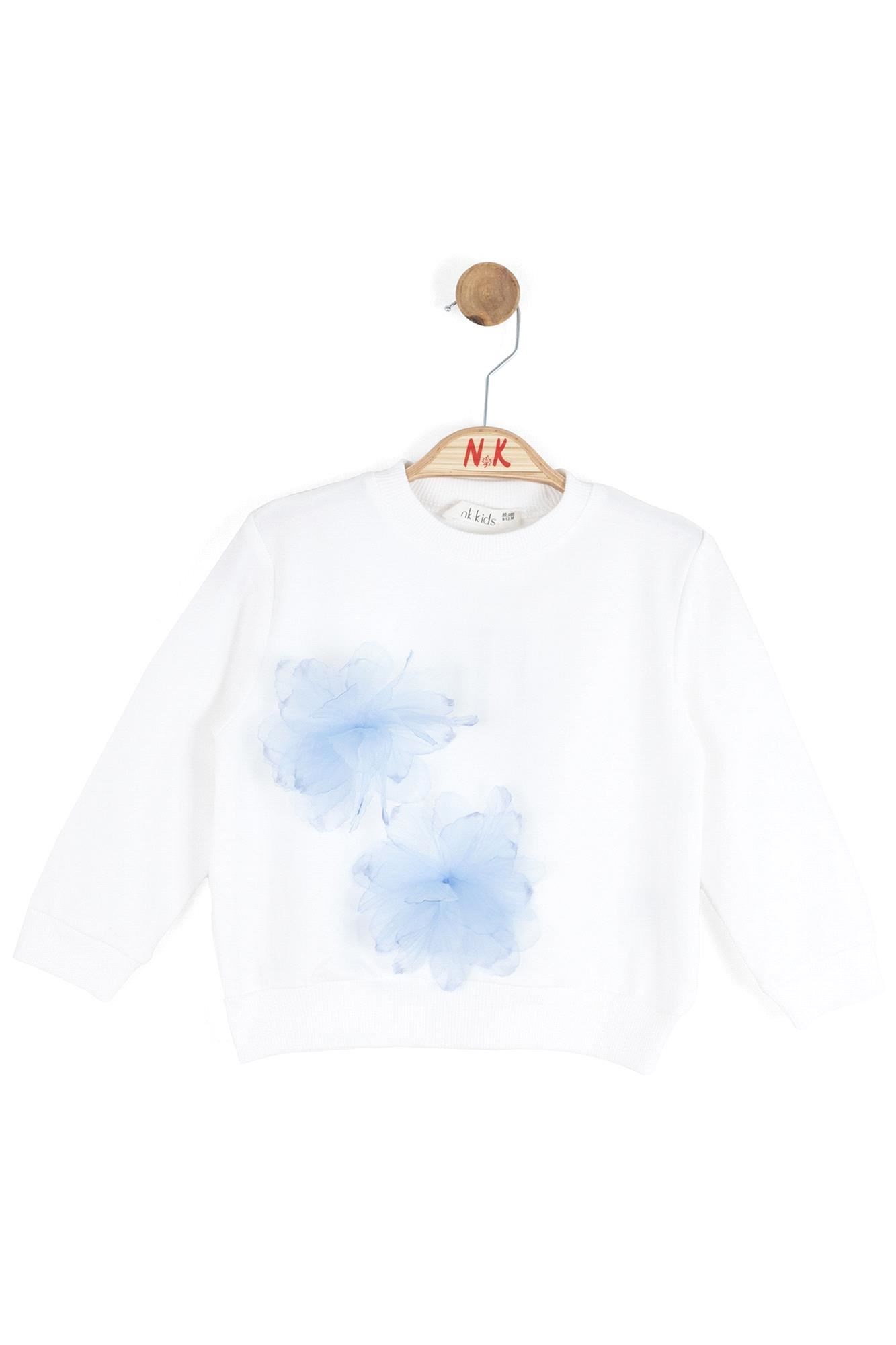 NK Kids Kız Bebek Rhode Sweat Ekru-Mavi 1-4 Yaş 39612