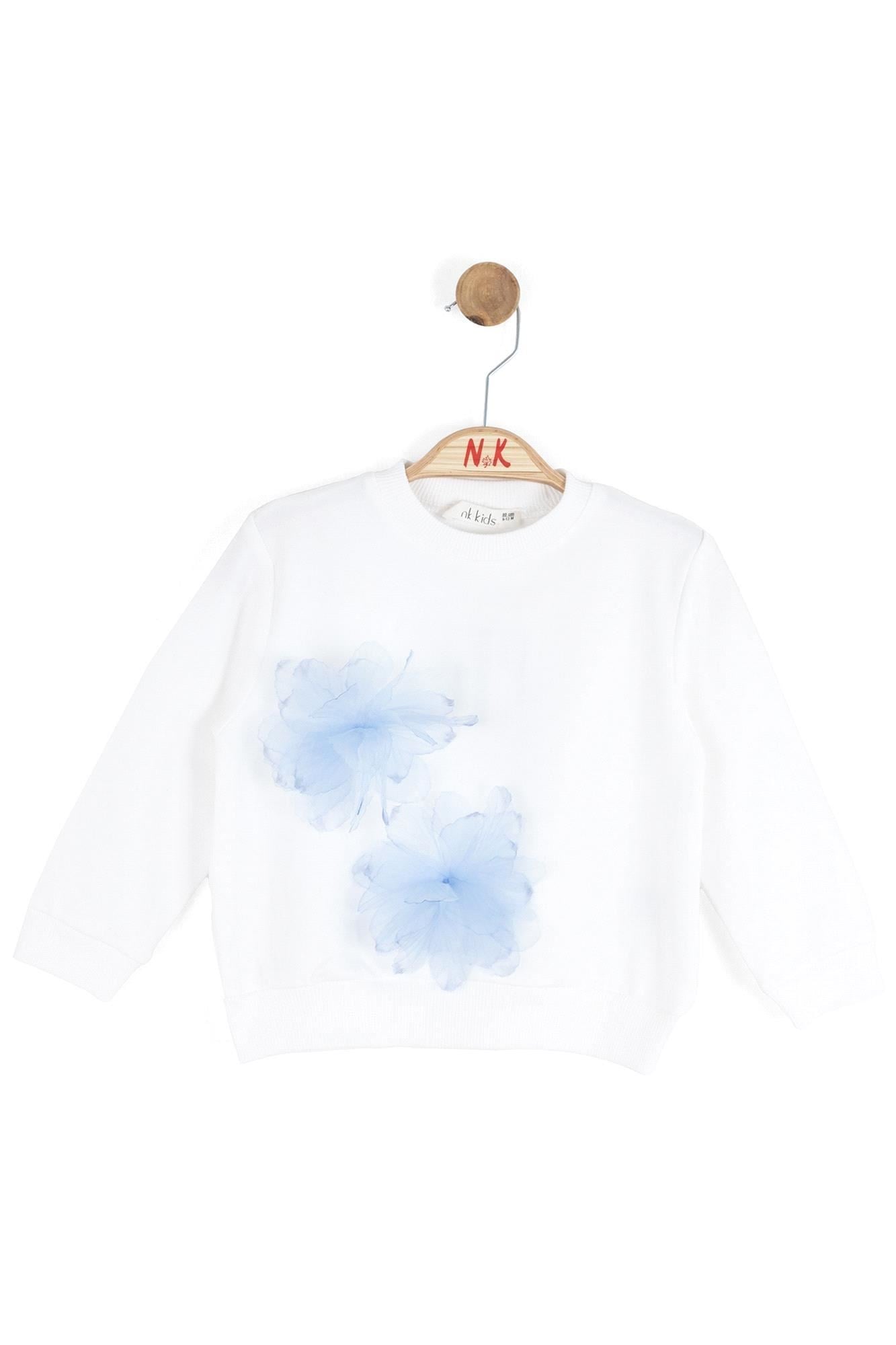 NK Kids Kız Bebek Rhode Sweat Ekru-Mavi 1-4 Yaş 39612
