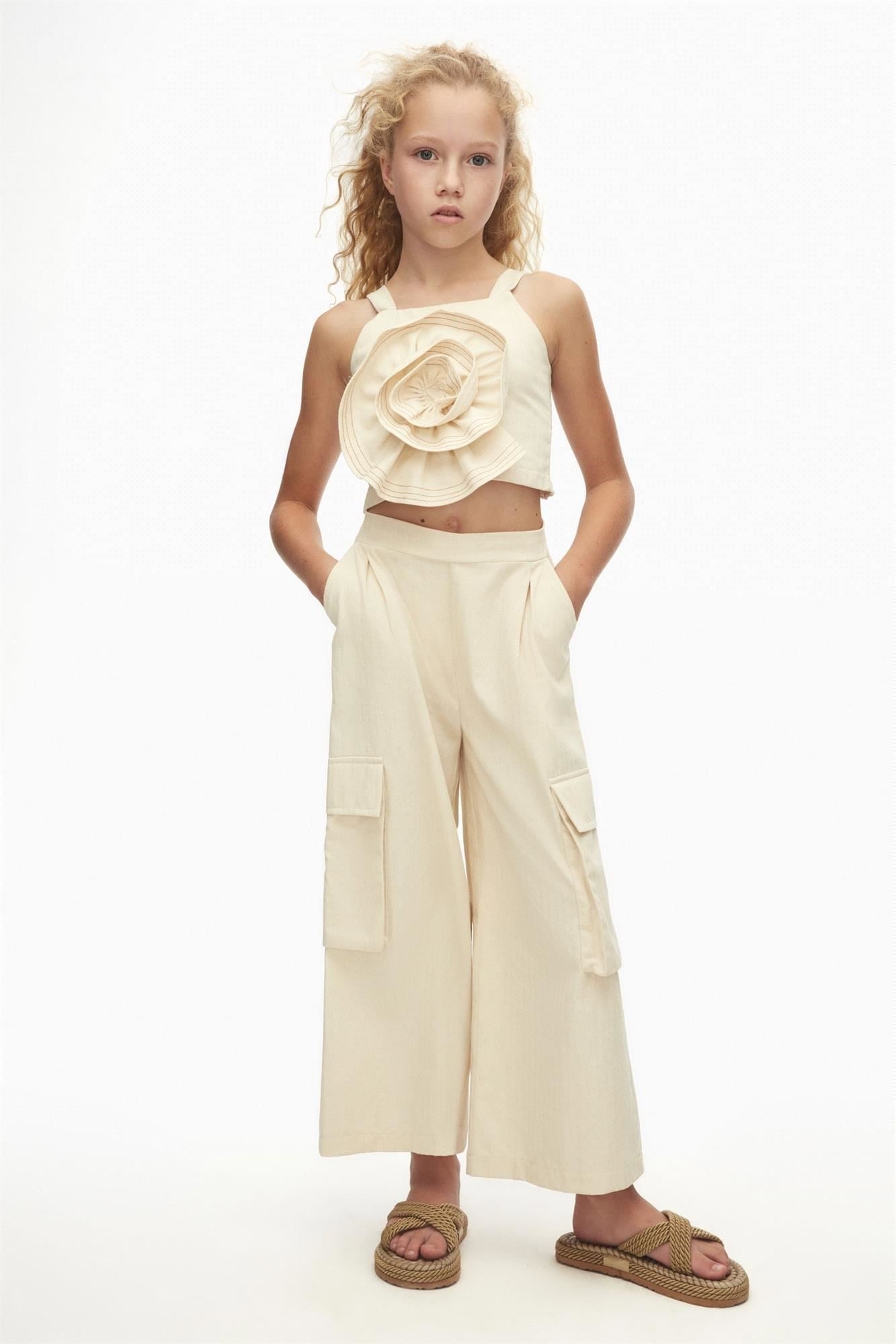 NK Kids Kız Çocuk Crop Krem 38319