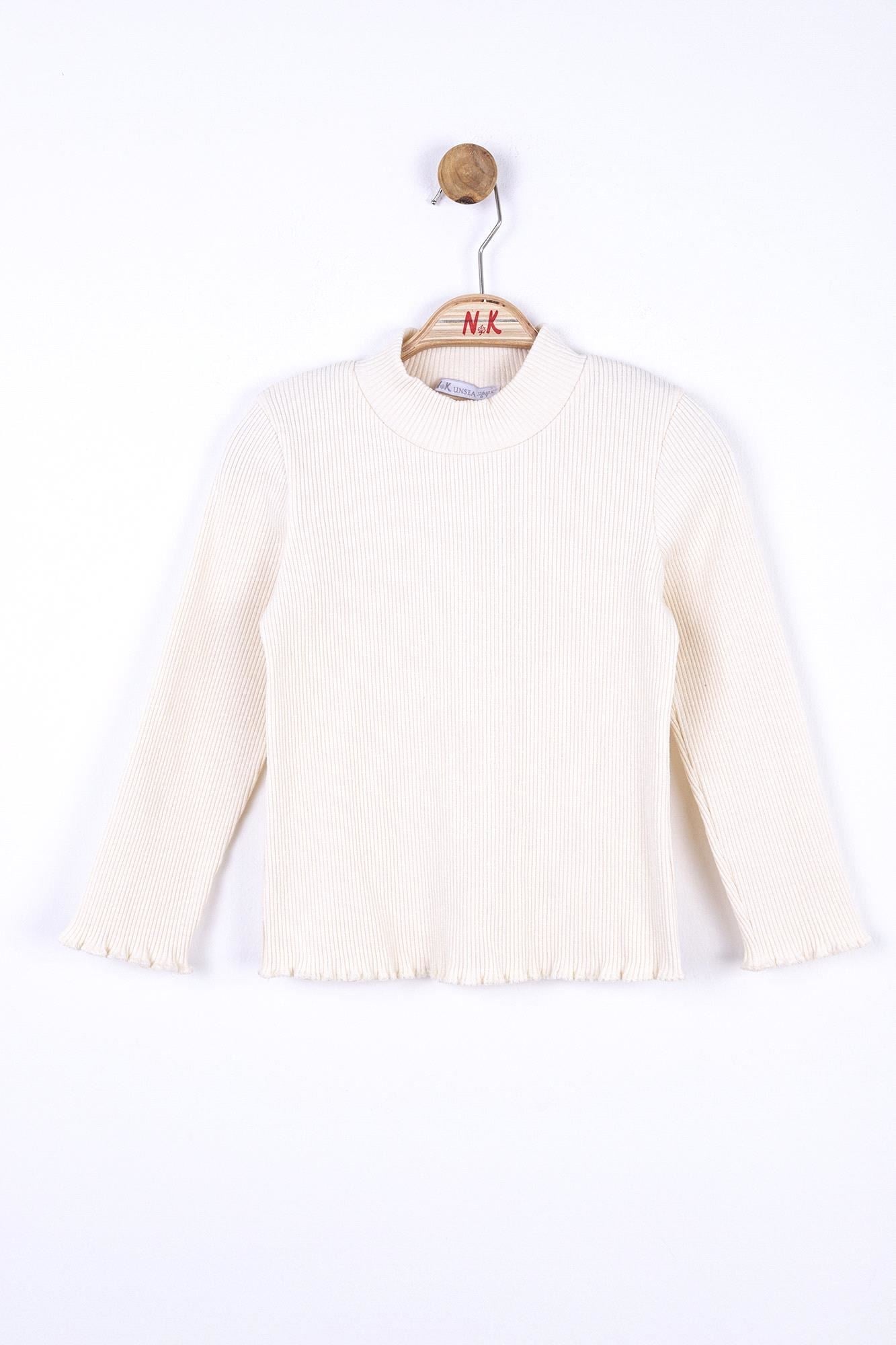 NK Kids Kız Çocuk Fitilli Balıkçı Bluz Krem 35522