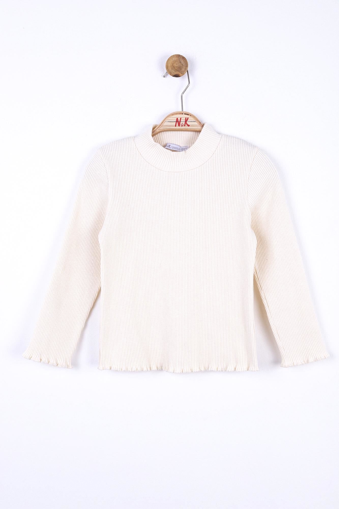NK Kids Kız Çocuk Fitilli Balıkçı Bluz Krem 35522