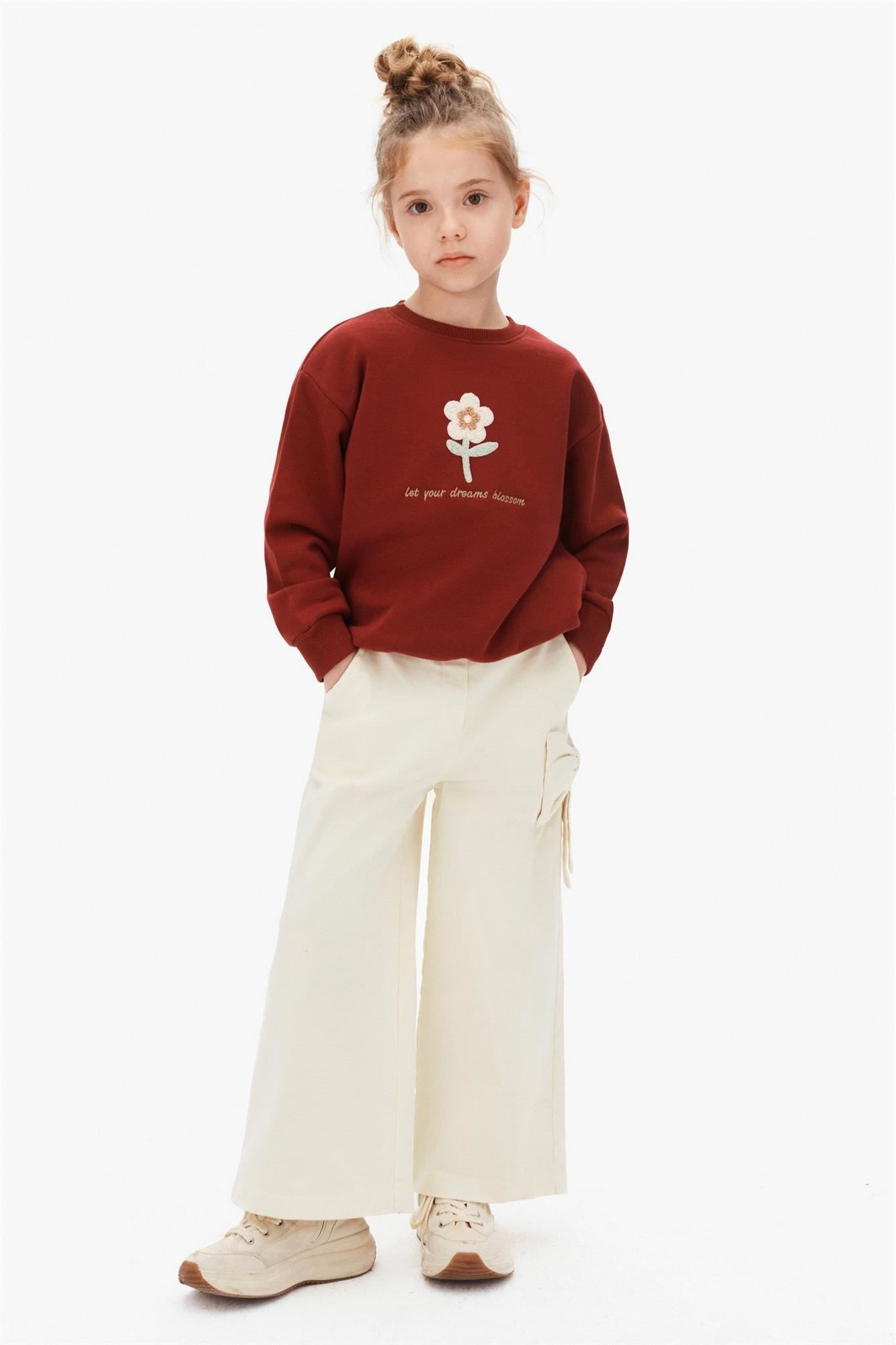 NK Kids Kız Çocuk Fiyonklu Pantolon Krem 4-8 Yaş 59515
