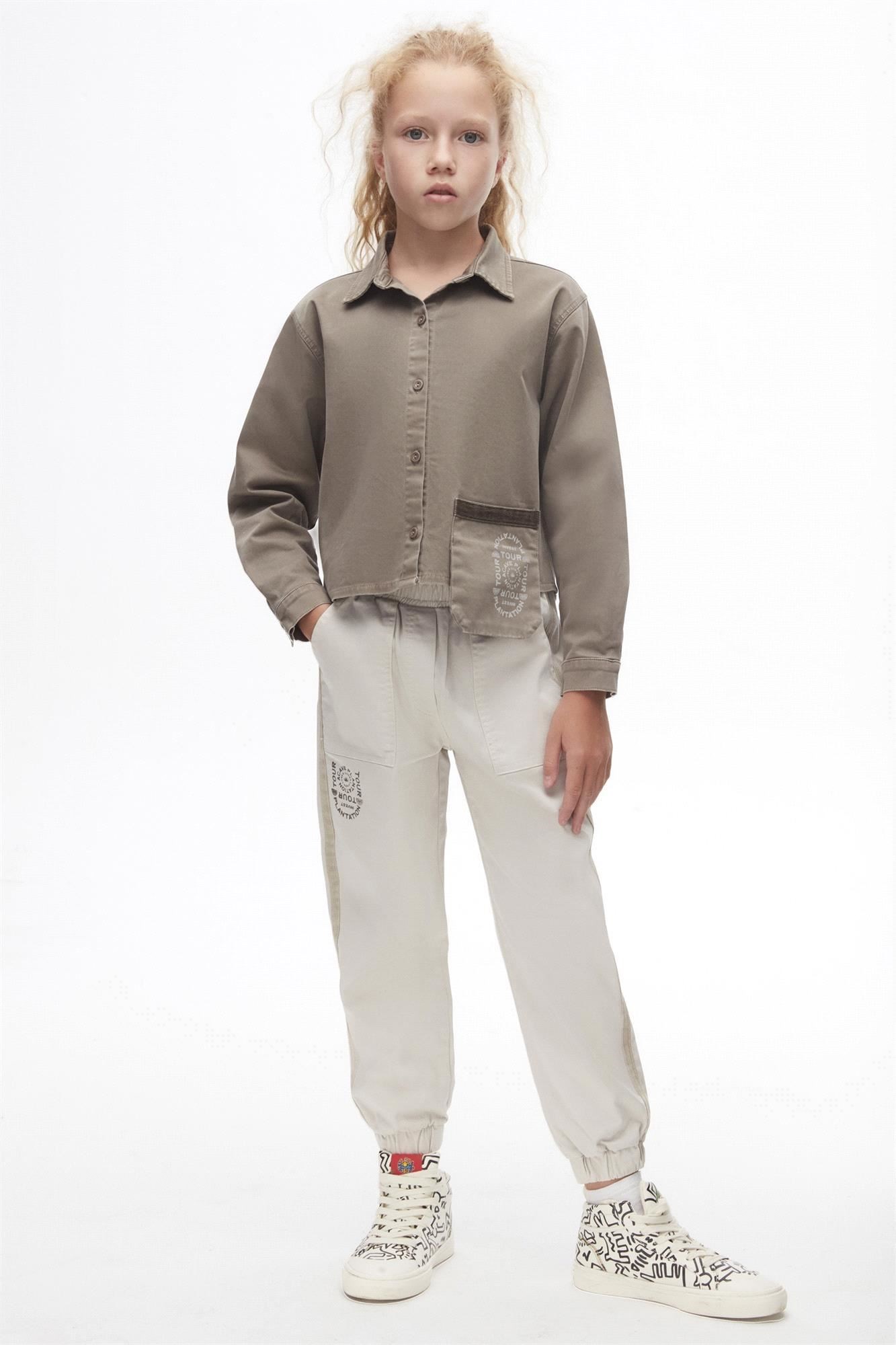 NK Kids Kız Çocuk Gömlek Antrasit 37814