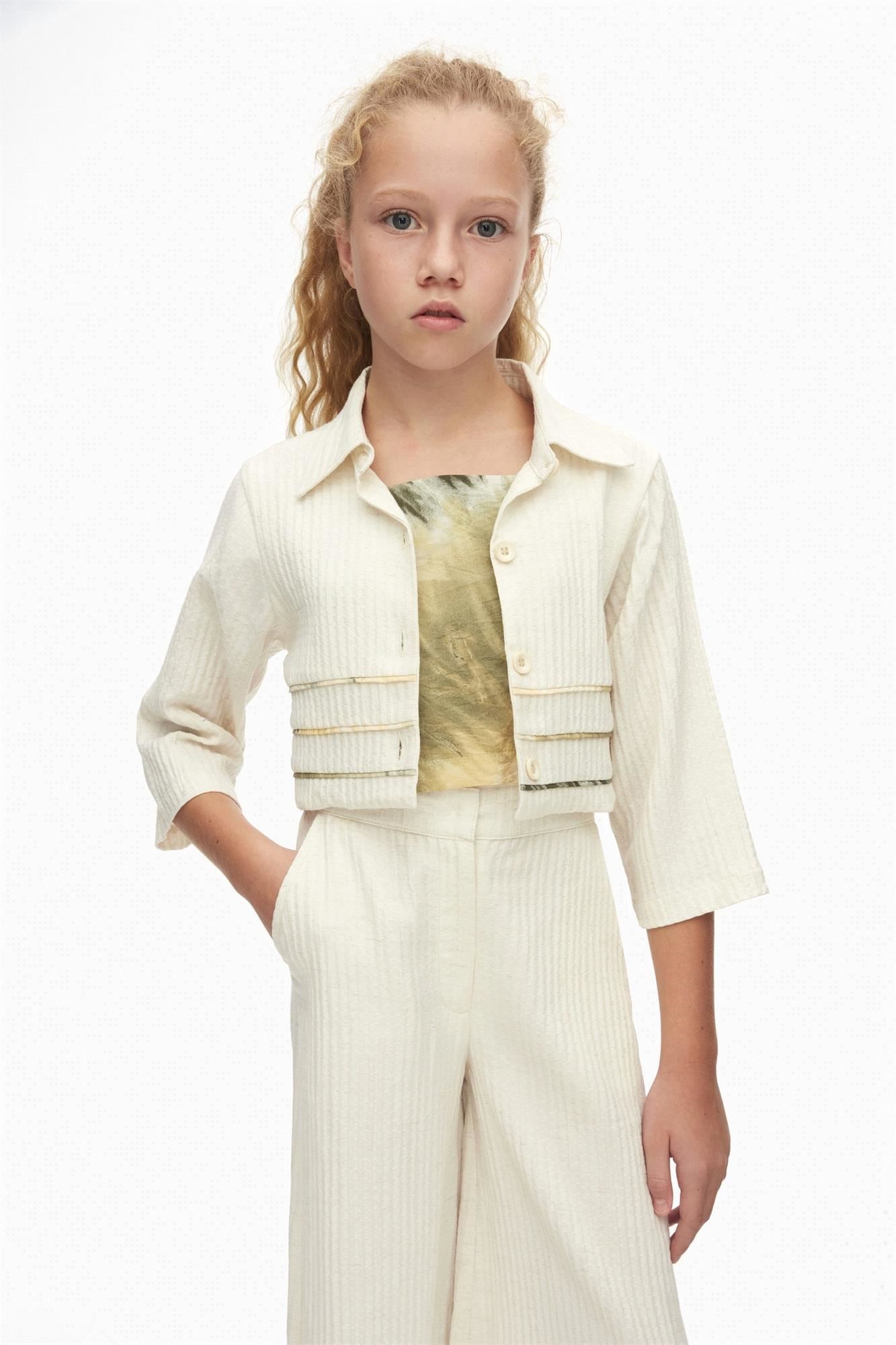 Nk Kids Kız Çocuk Gömlek Krem 38316
