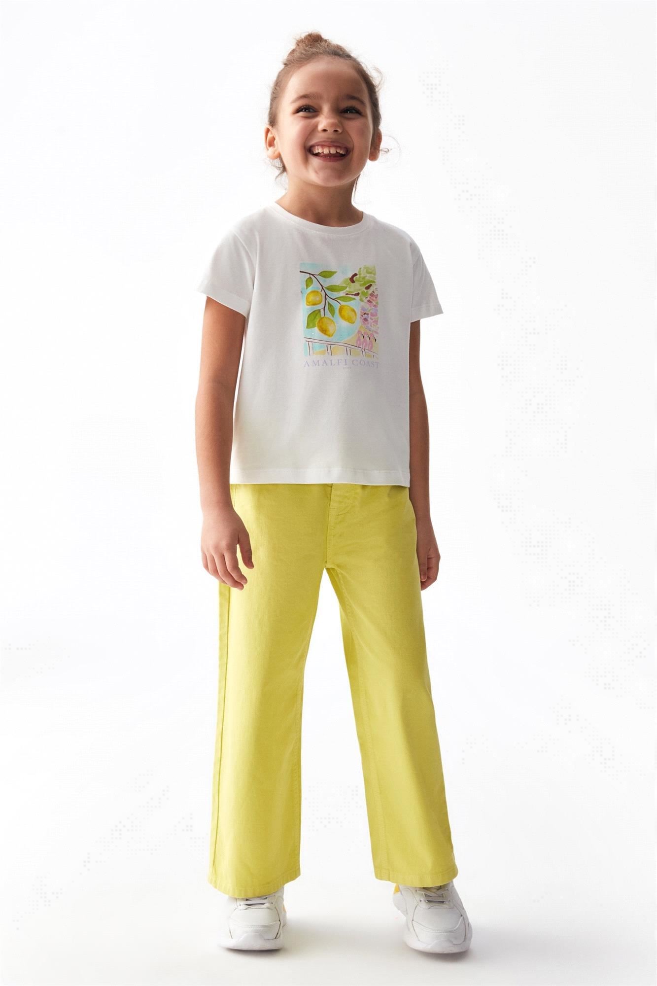 NK Kids Kız Çocuk Limon Badi Tişört Ekru 36558
