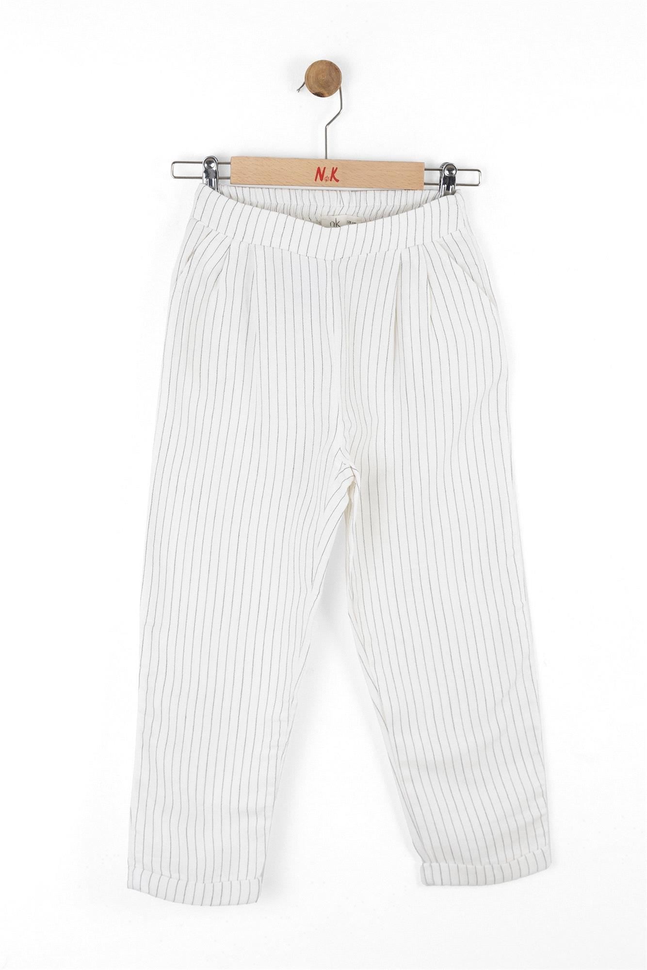 NK Kids Kız Çocuk Pantolon Ekru-Gri 58306