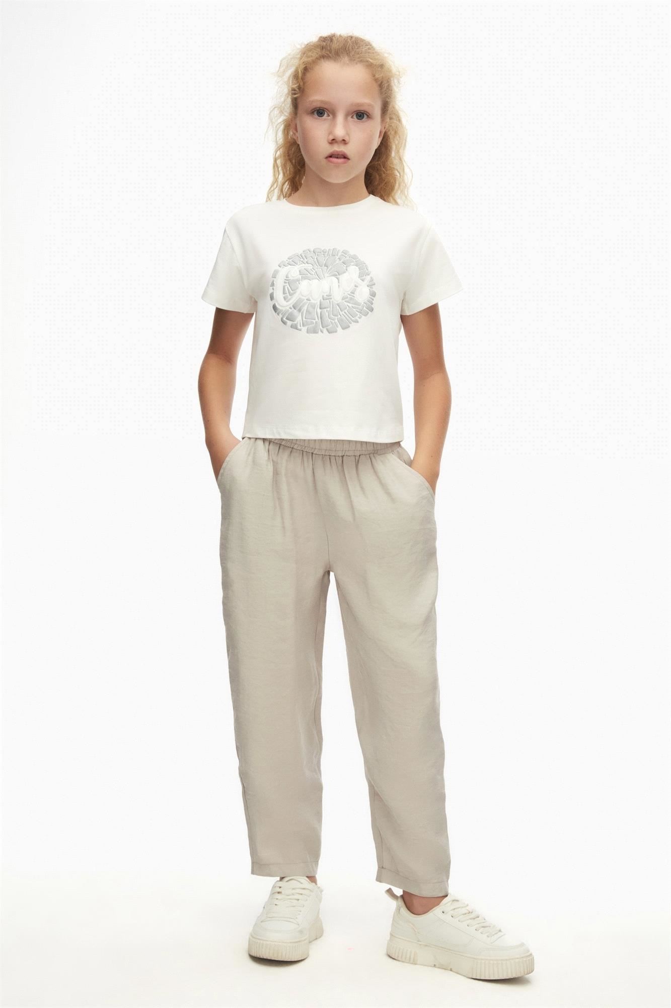 NK Kids Kız Çocuk Tişört Ekru 38382