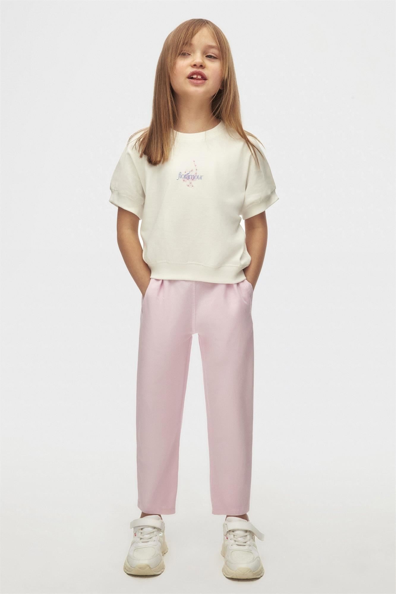 NK Kids Kız Çocuk Yazlık Tişört Ekru 38569