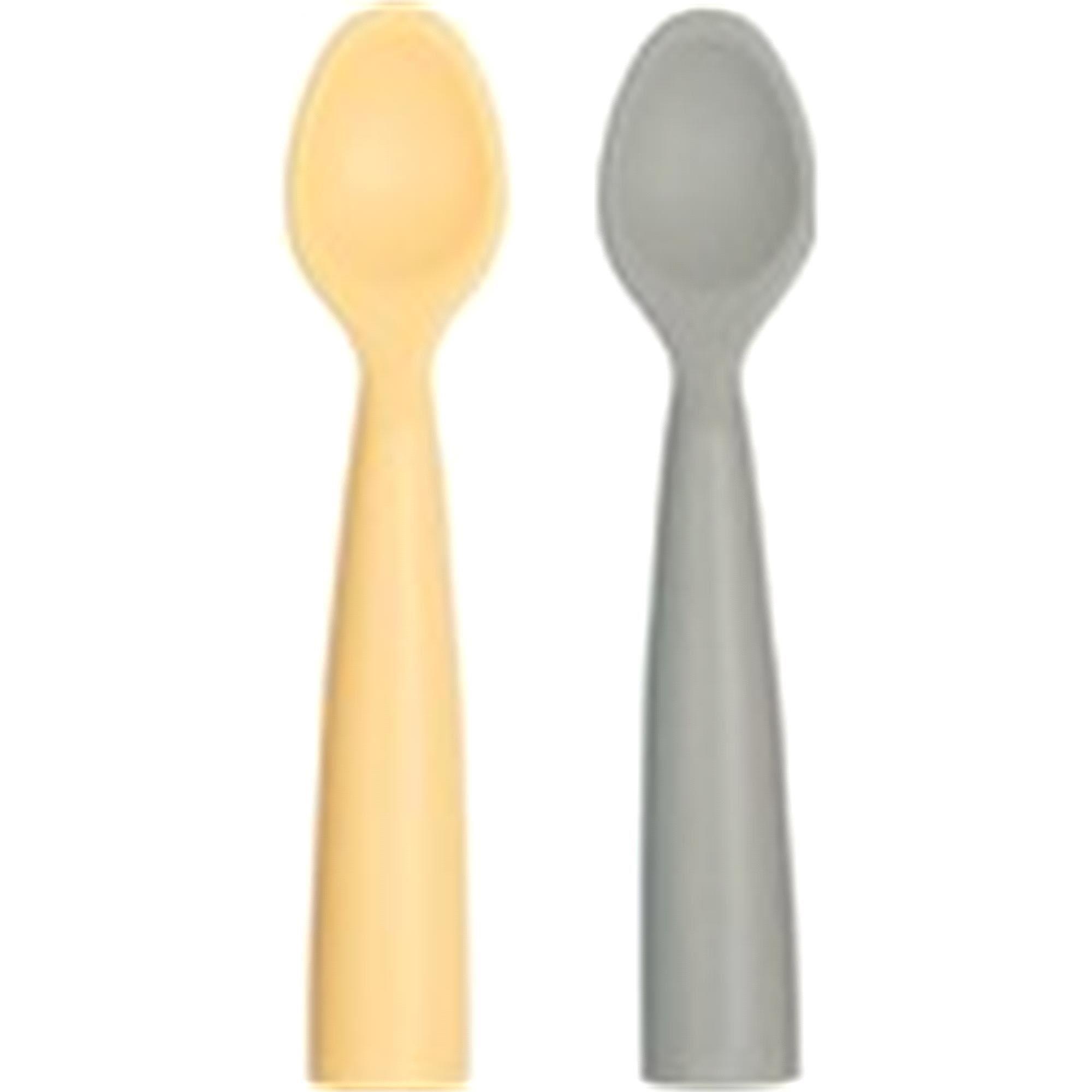 OiOi Nam Nam Kaşık 2 li - Mellow Yellow/Powder Grey