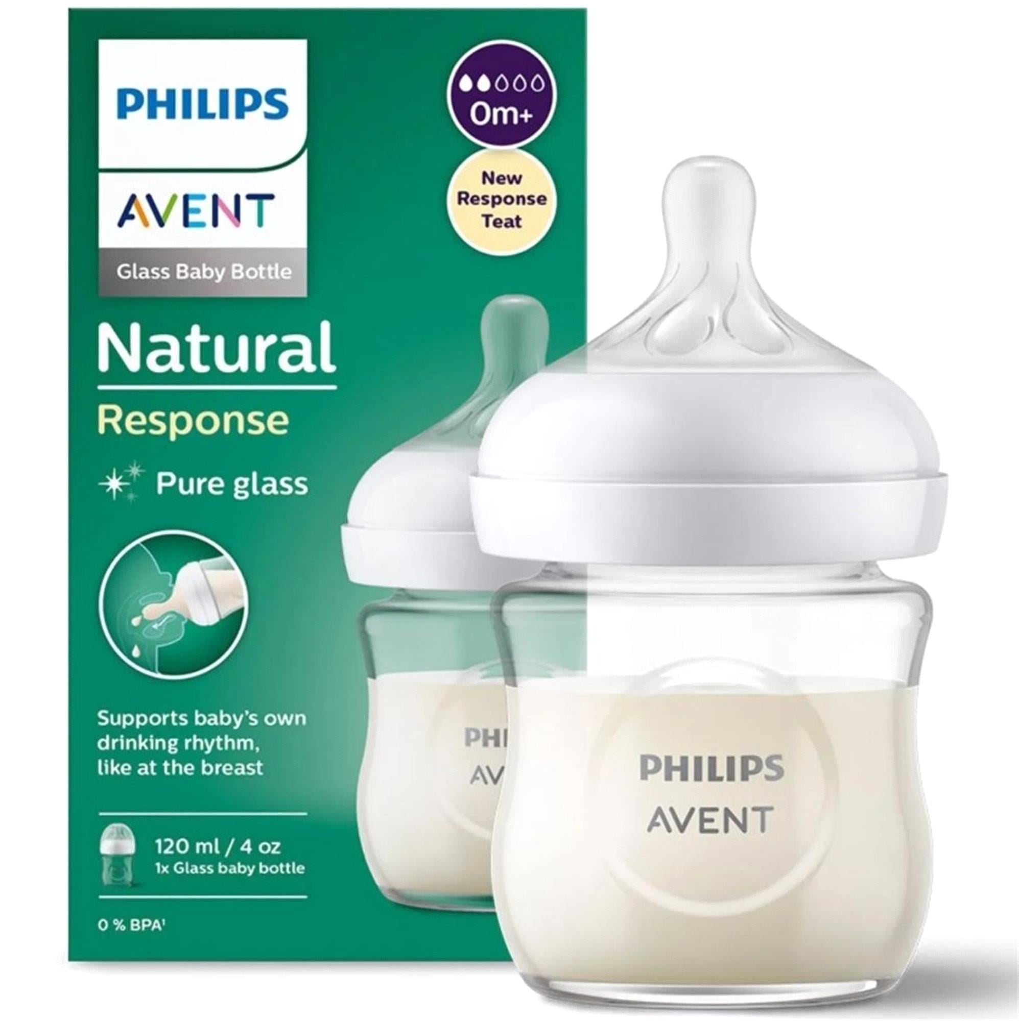 Philips Avent Doğal Tepkili Cam Biberon, 120ml, 0+ Ay SCY930/01