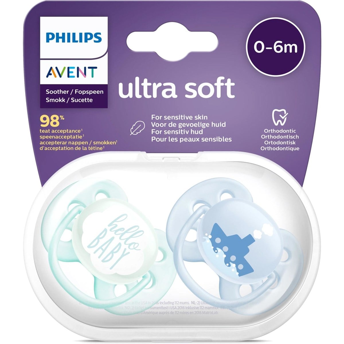 Philips Avent SCF222/01 Ultra Soft Emzik 2'li 0-6 Ay Erkek