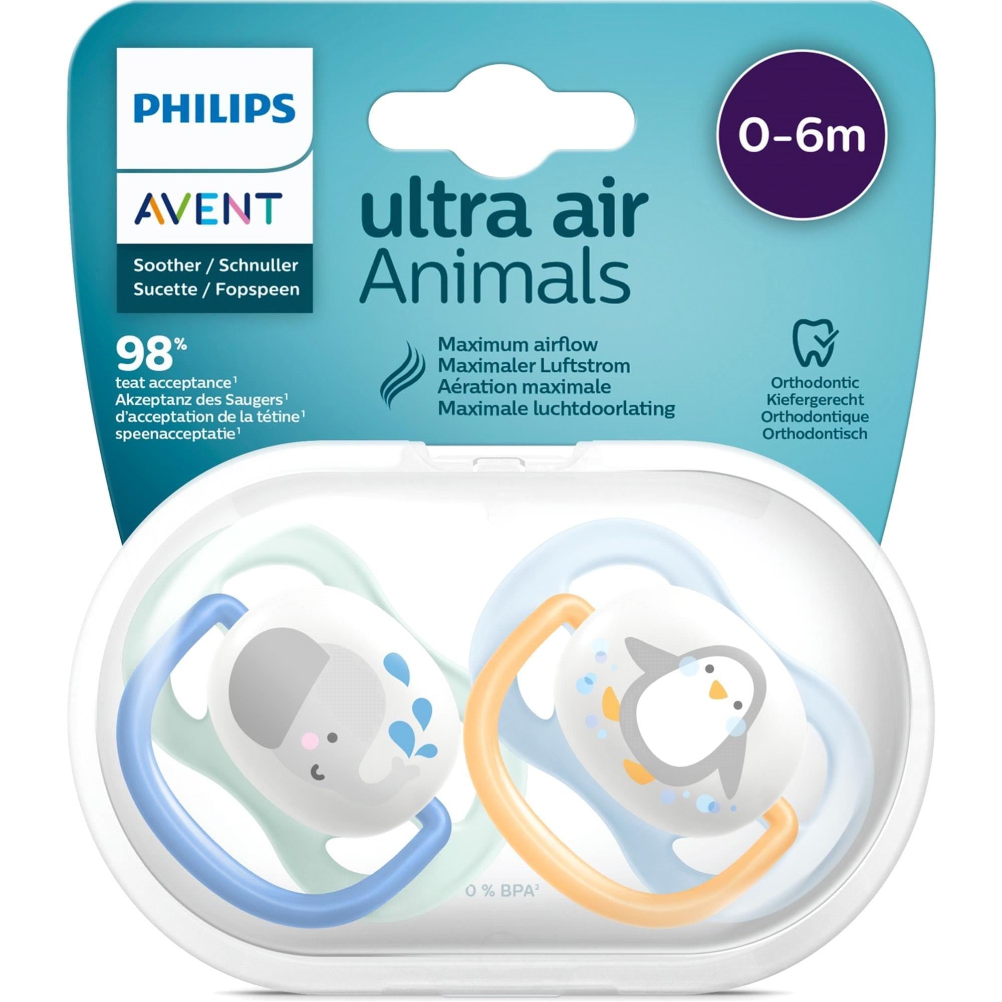 Philips Avent Ultra Air Animals 2'li Emzik Erkek 0-6 Ay SCF080/05