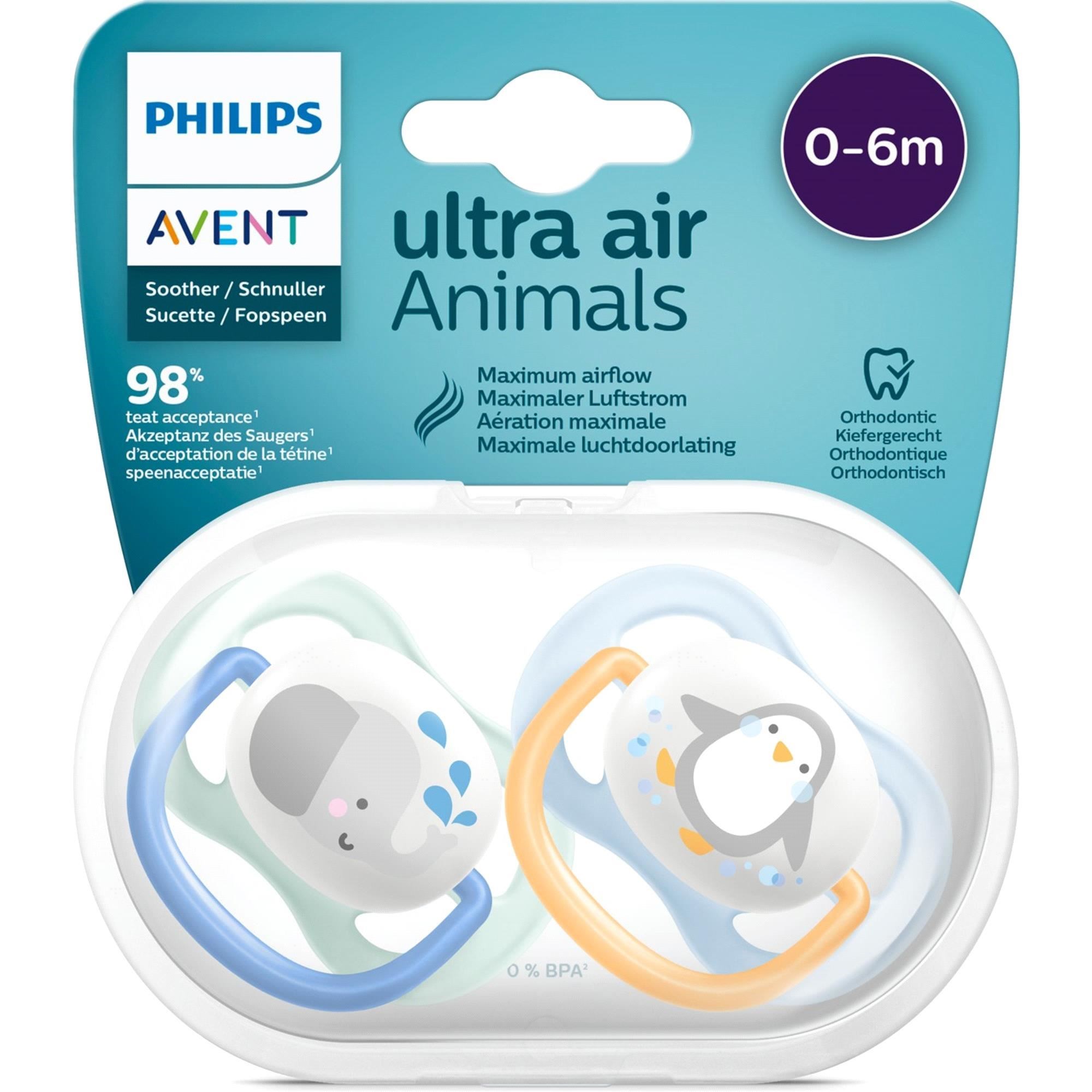 Philips Avent Ultra Air Animals 2'li Emzik Erkek 0-6 Ay SCF080/05