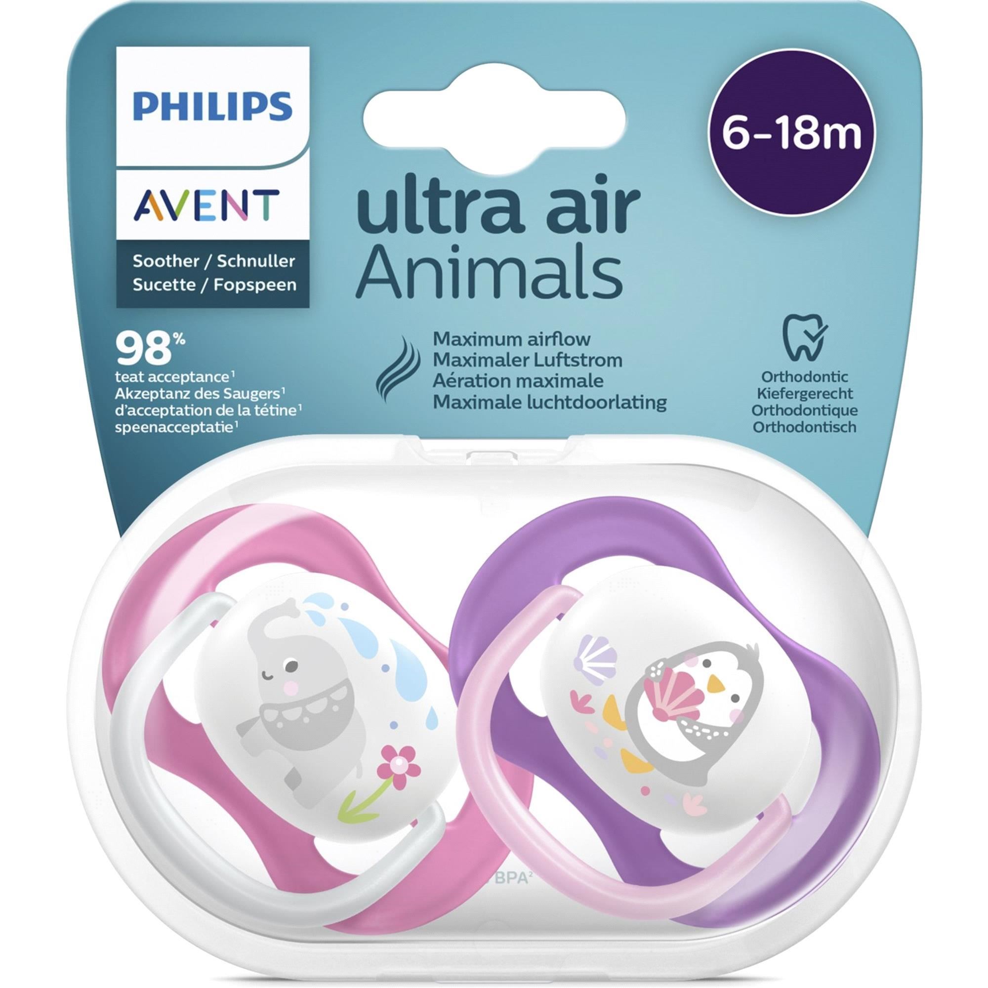 Philips Avent Ultra Air Animals 2'li Emzik Kız 6-18 Ay SCF080/08