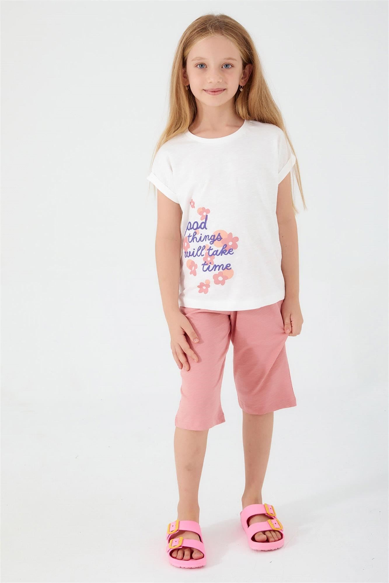 Roly Poly Kız Çocuk Kapri Takım Krem RP3070-2
