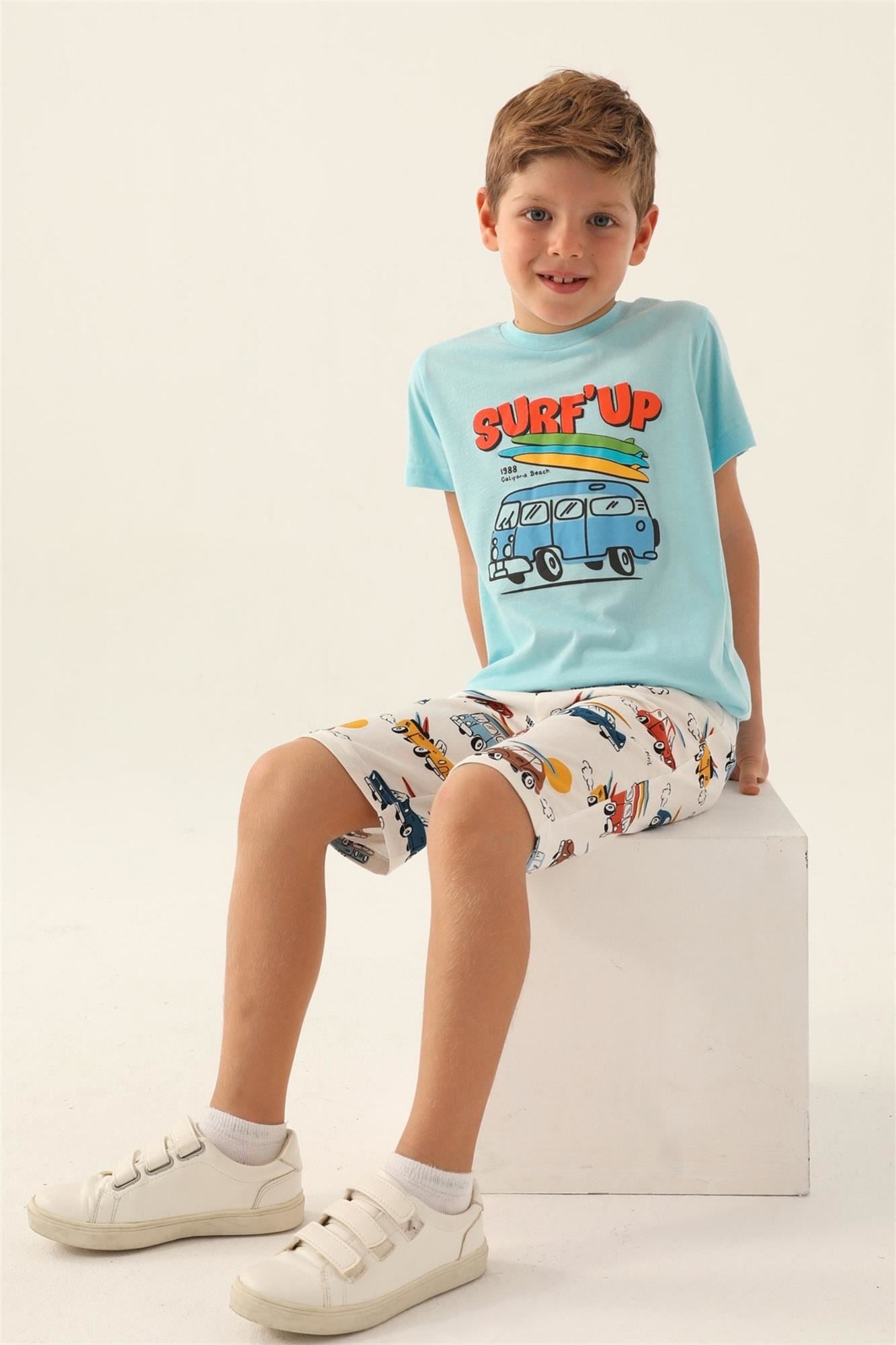 RolyPoly Erkek Çocuk Bermuda Takım Açık Mavi RP3359-2