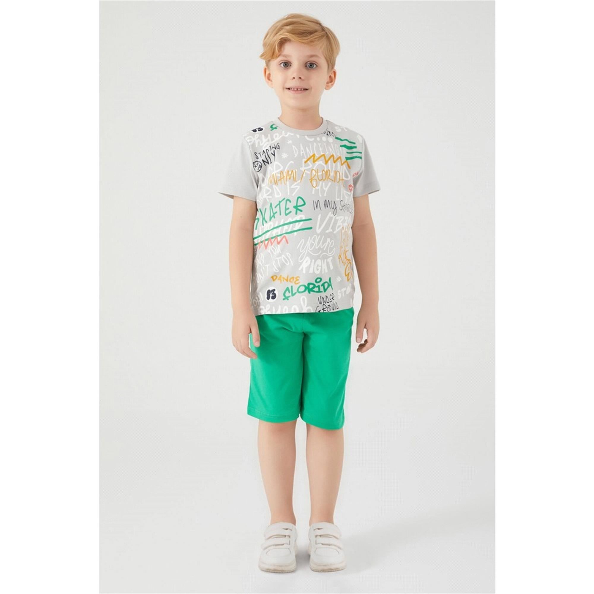 RolyPoly Erkek Çocuk Bermuda Takım Gri RP3046-G