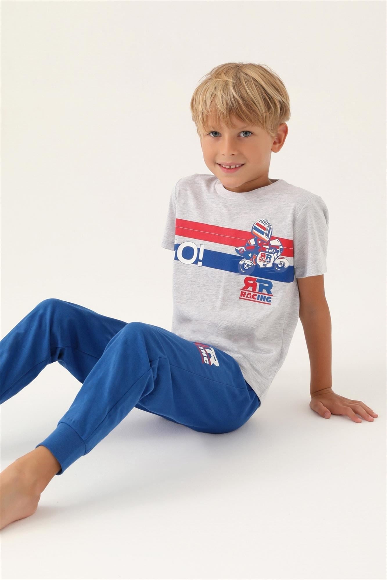 RolyPoly Erkek Çocuk Pijama Takımı Kar Melanj RP3334-2