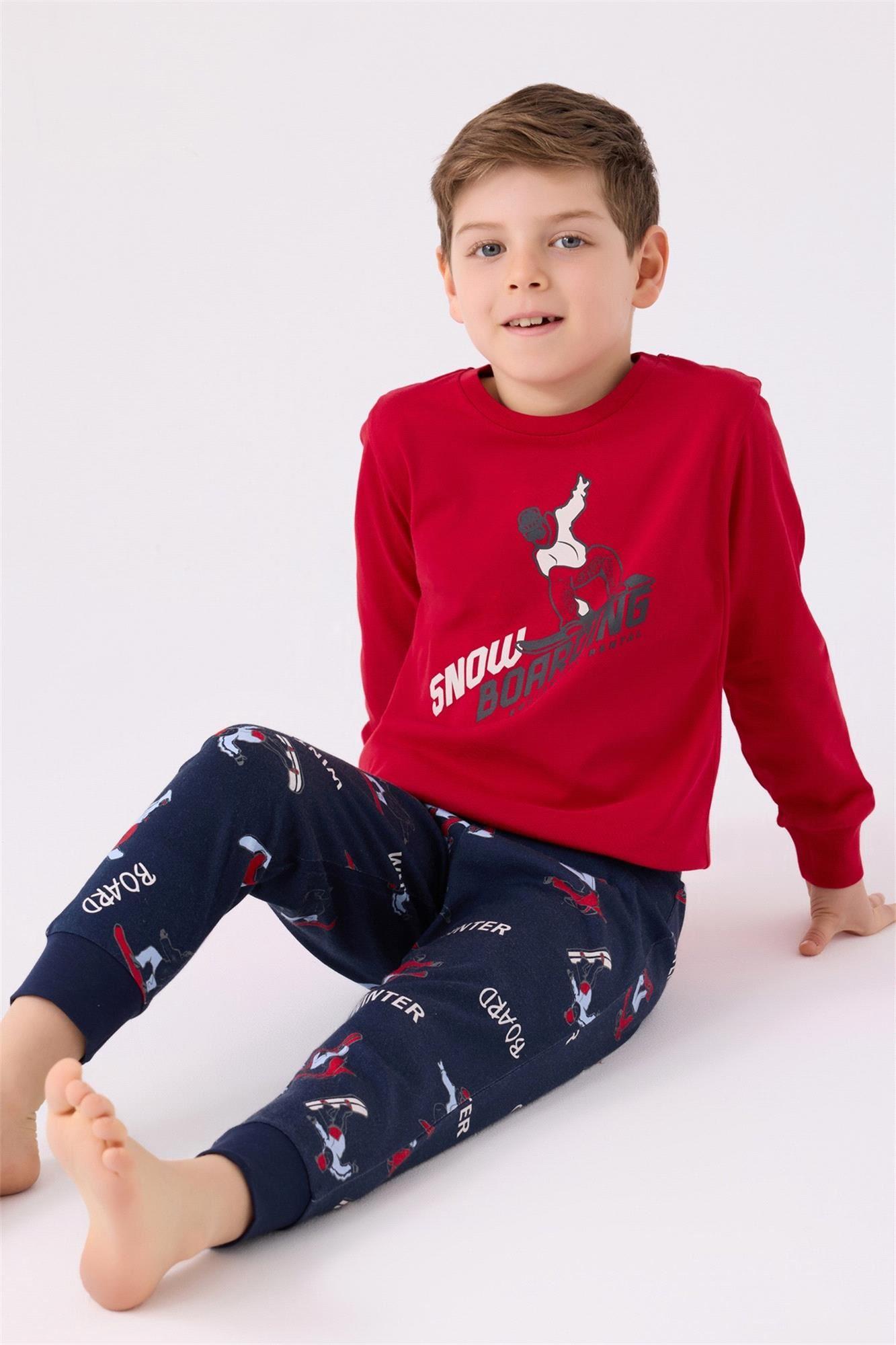 RolyPoly Erkek Çocuk Pijama Takımı Kırmızı RP3437-2