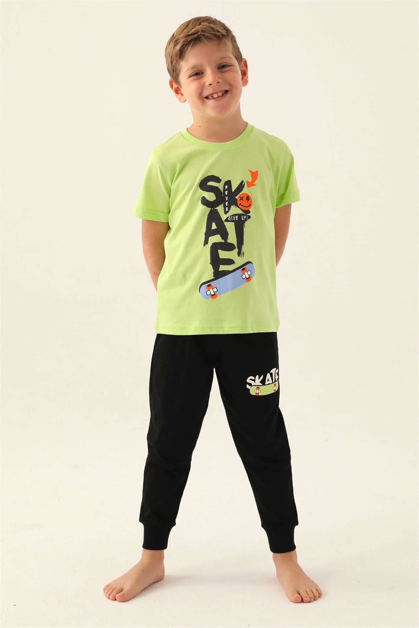 RolyPoly Erkek Çocuk Pijama Takımı Lime RP3354-2