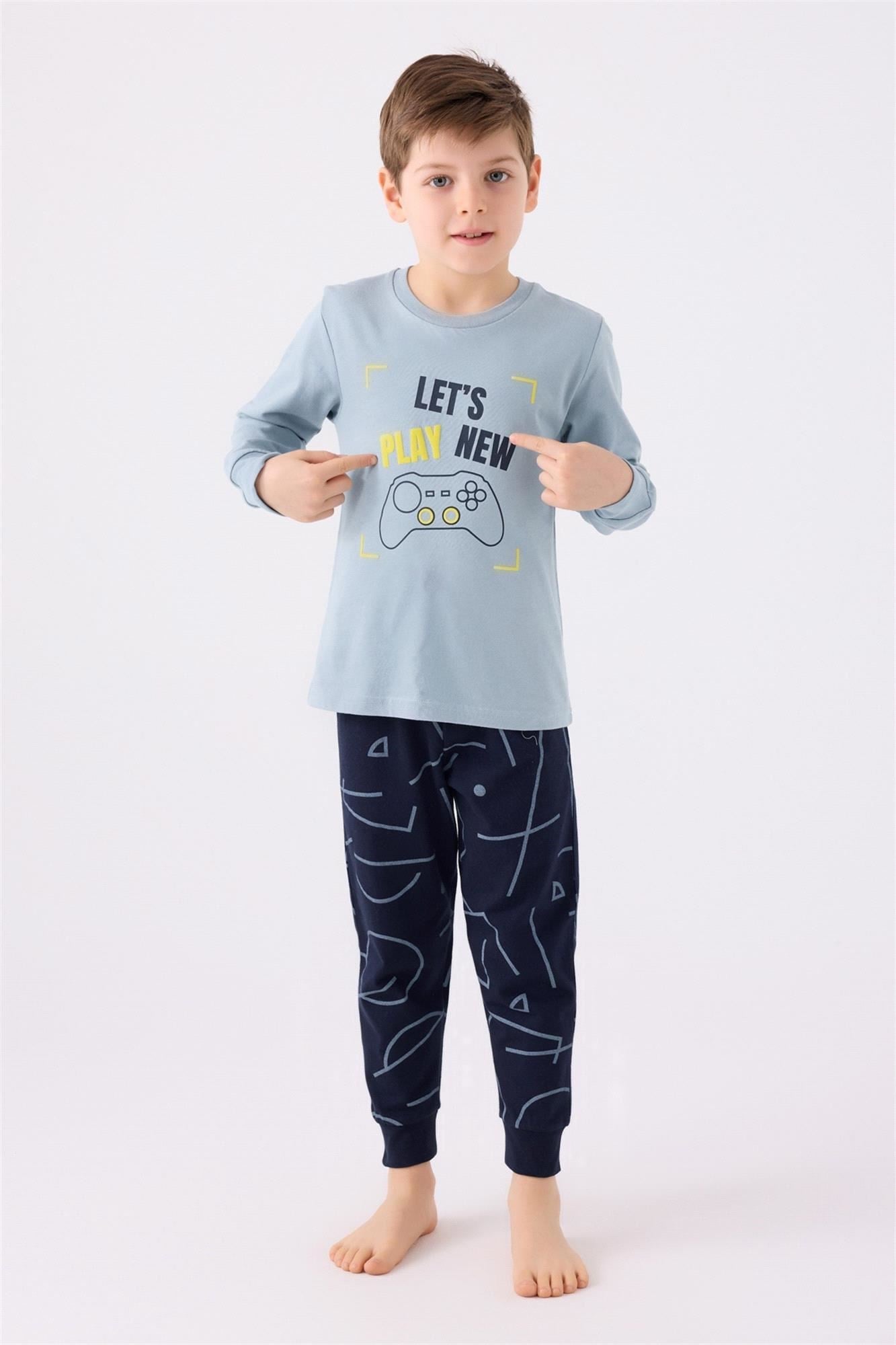RolyPoly Erkek Çocuk Pijama Takımı Soft Yeşil RP3379-2