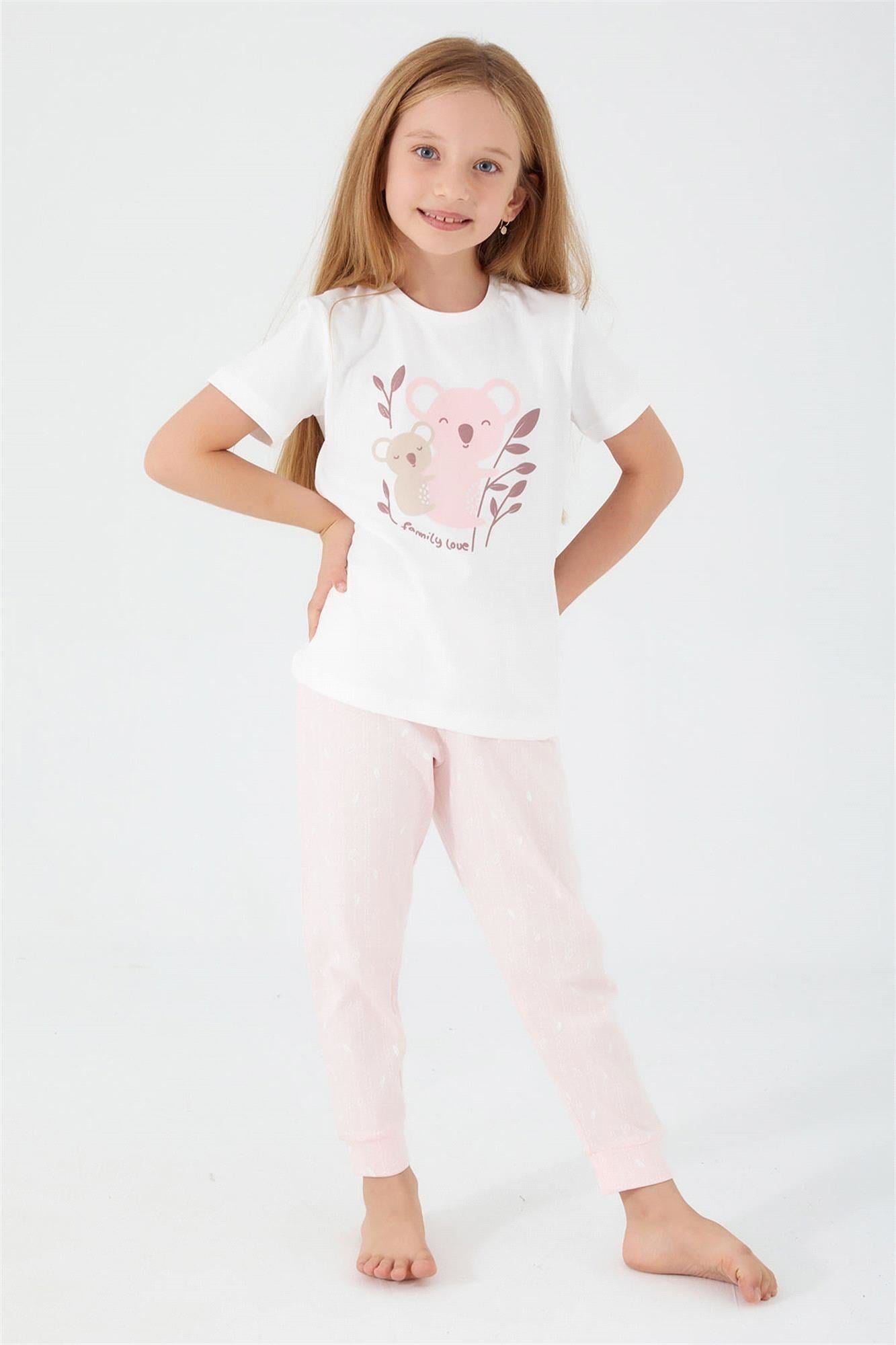 RolyPoly Kız Çocuk Koala Baskılı Pijama Takımı Krem RP3087-2