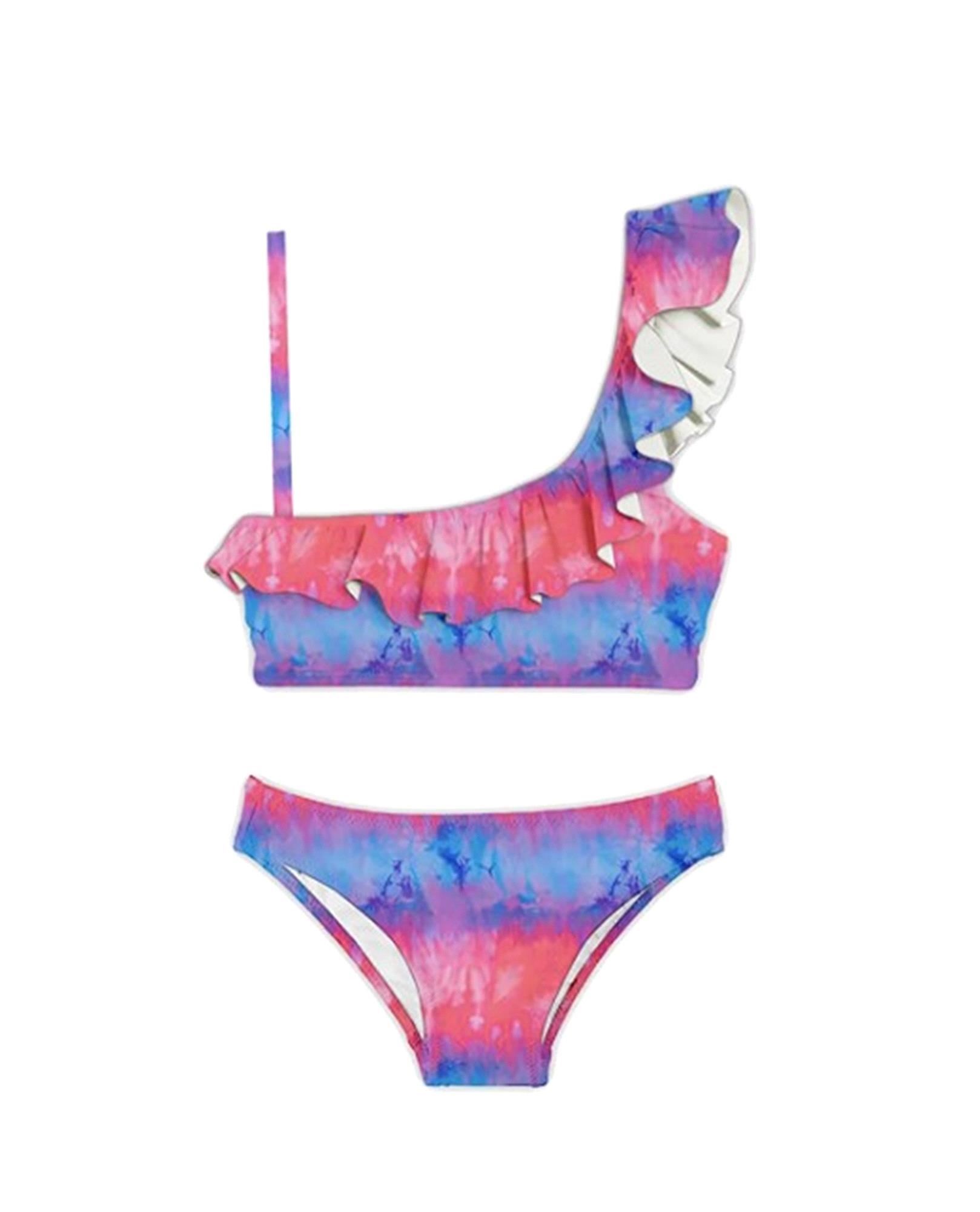 Slipstop Tiedya Kız Çocuk Bikini Pembe Mavi SB2412000601