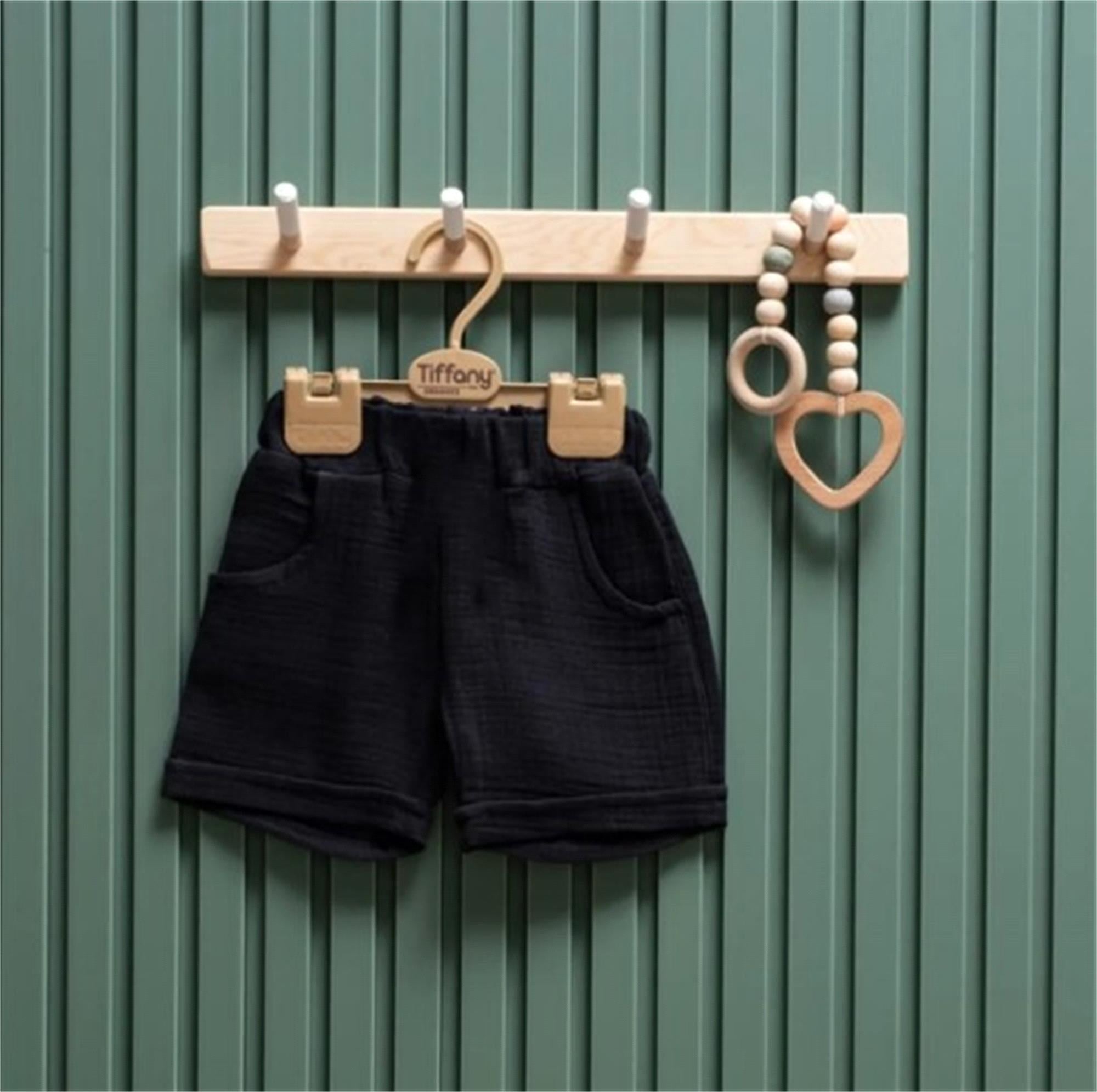 Tiffany Müslin Şort 26090 Siyah