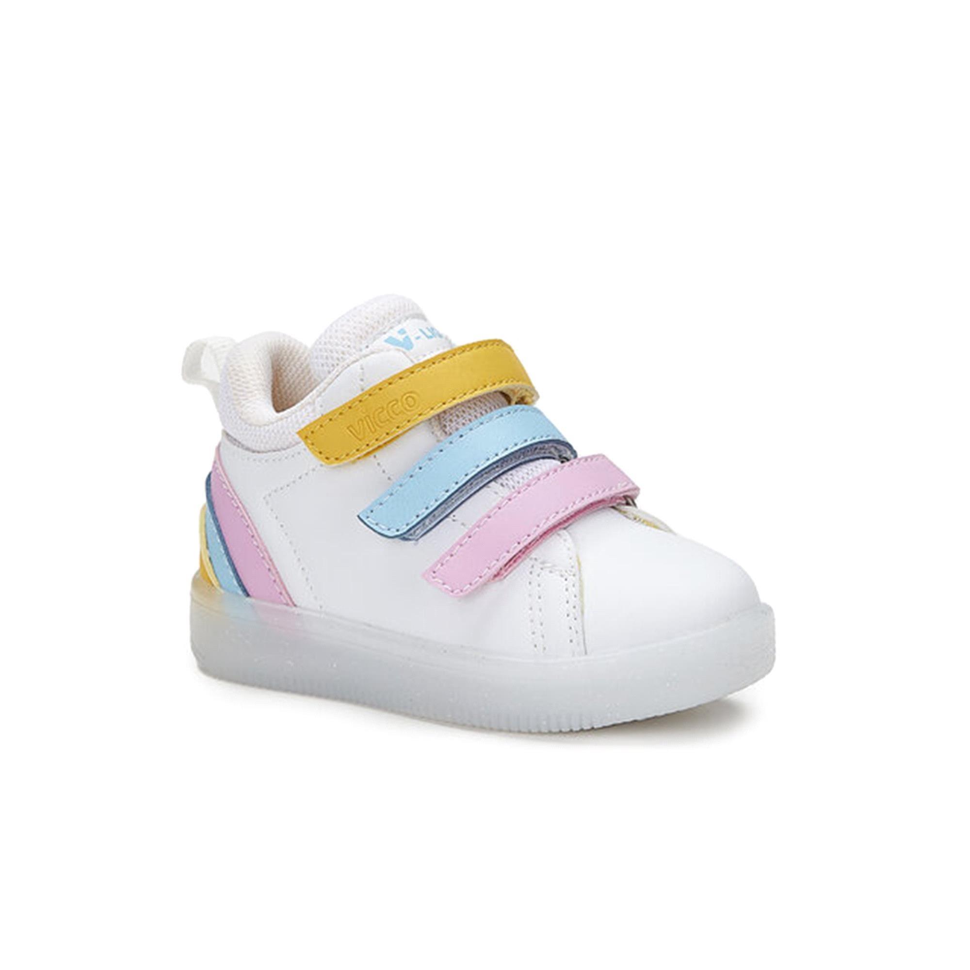 Vicco Rainbow Kız Çocuk Işıklı Botı Beyaz-Pembe 220.P22K.180