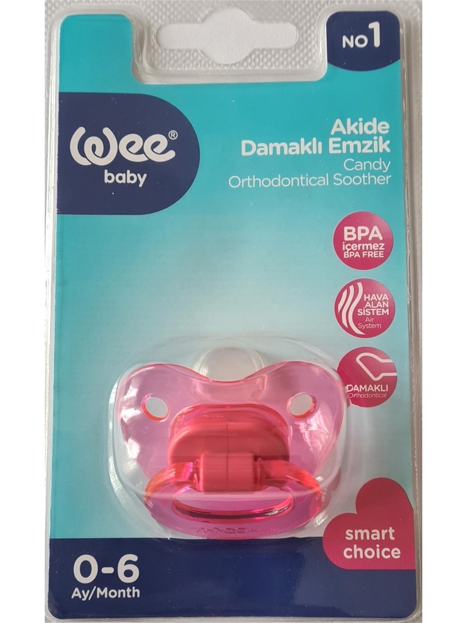 Wee Baby Akide Damaklı Emzik 0-6 Ay Pembe 111