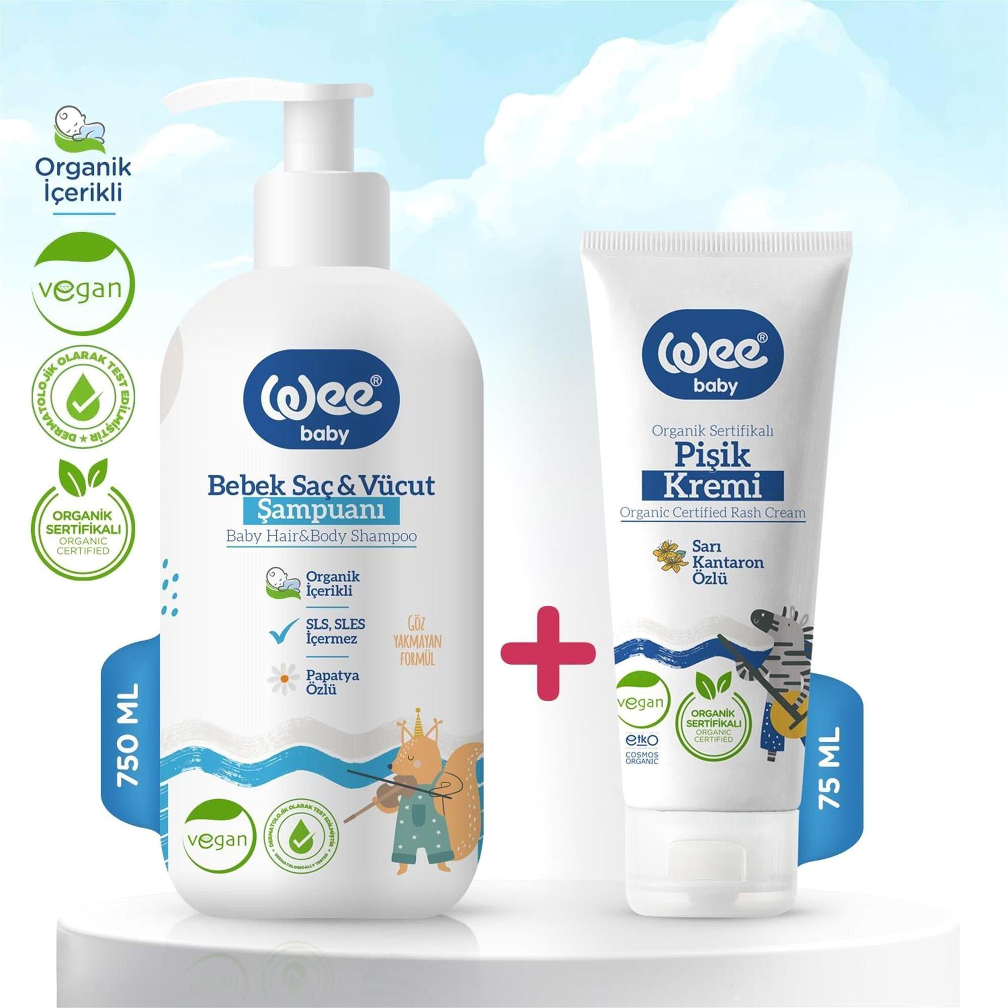 Wee Baby Şampuan 500ml + Bebek Pişik Kremi 75ml