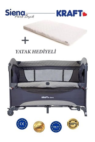 Kraft Siena Anne Yanı Park Yatak Oyun Parkı 70x110 Cm Yatak Hediyeli