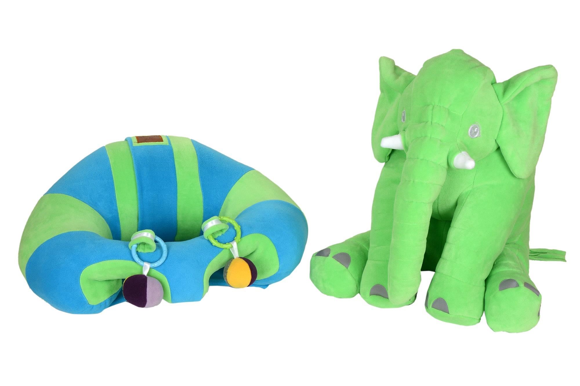 Çıngıraklı Yeşil Mavi Bebeyatmaz ve Yeşil Uyku Fili 60 cm