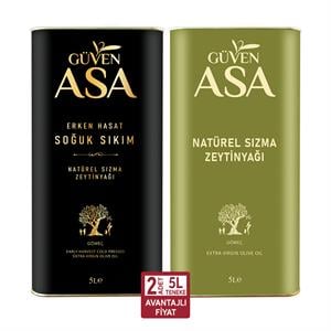 1x5L Erken Hasat Soğuk Sıkım Zeytinyağı + 1x5L Natürel Sızma Zeytinyağı