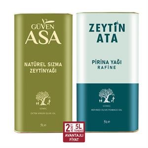 1x5L Natürel Sızma Zeytinyağı + 1x5L Rafine Pirina Yağı