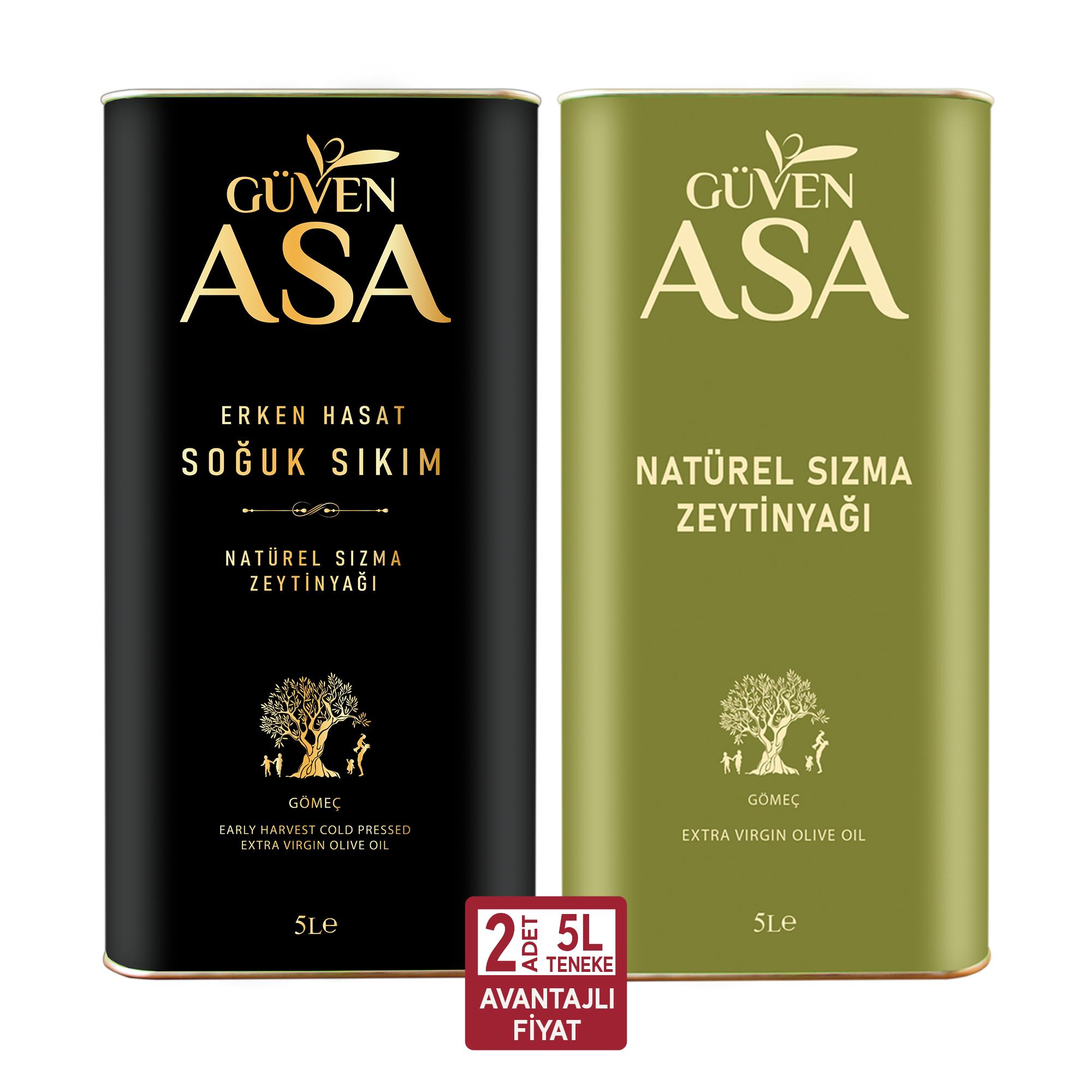 1x5L Erken Hasat Soğuk Sıkım Zeytinyağı + 1x5L Natürel Sızma Zeytinyağı