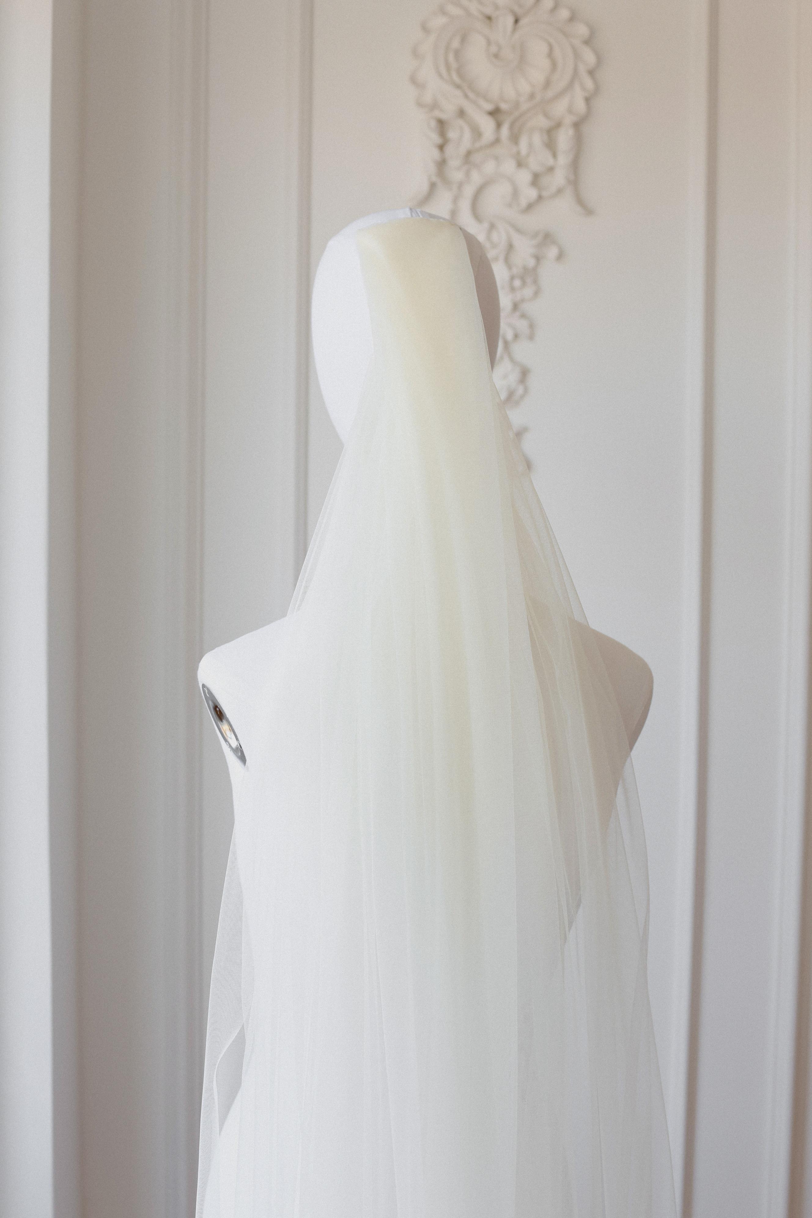 Ekru Düz Tokalı Duvak