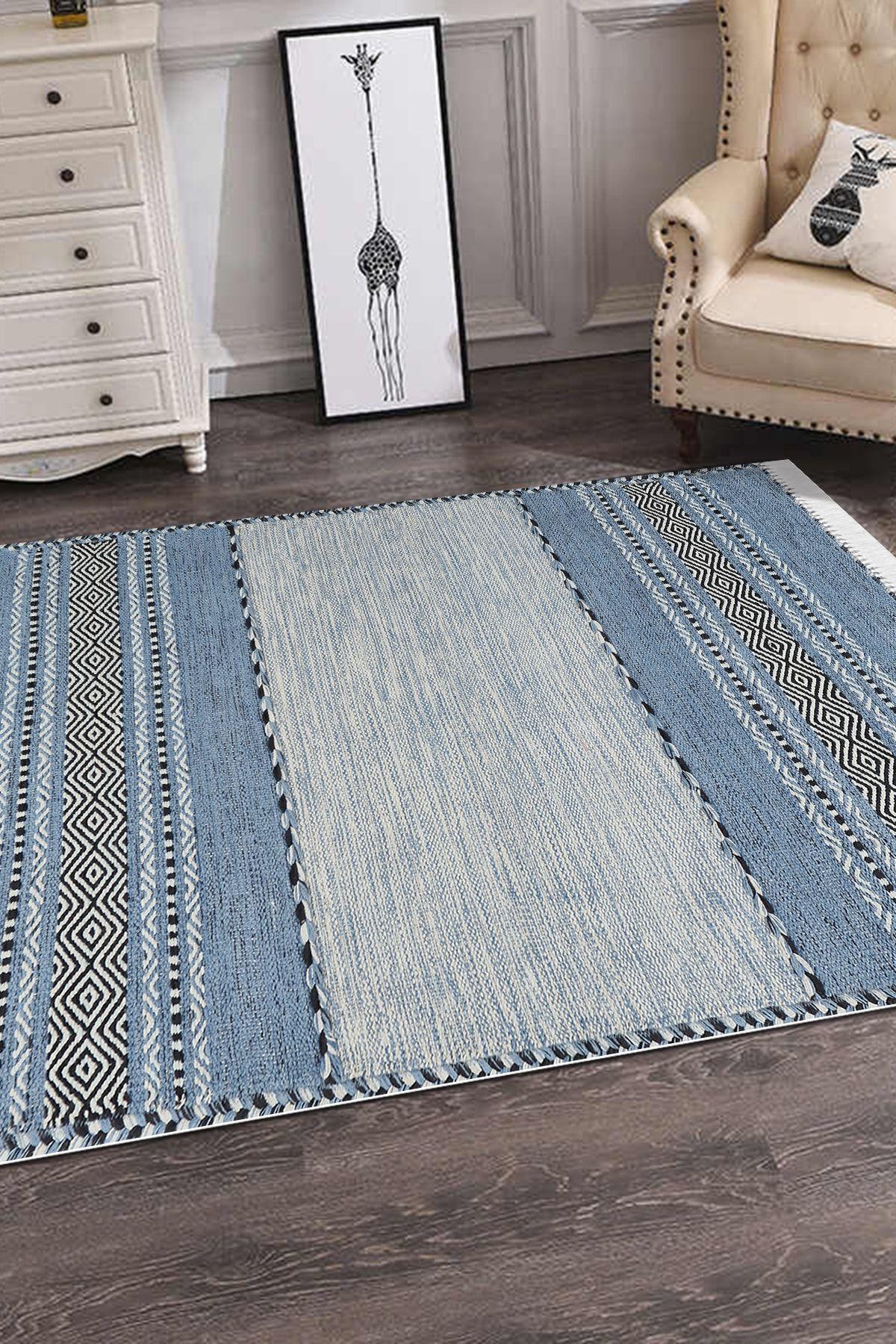 Flentina İskandinav Desen Kaymaz Taban Salon - Oturma Odası Halısı