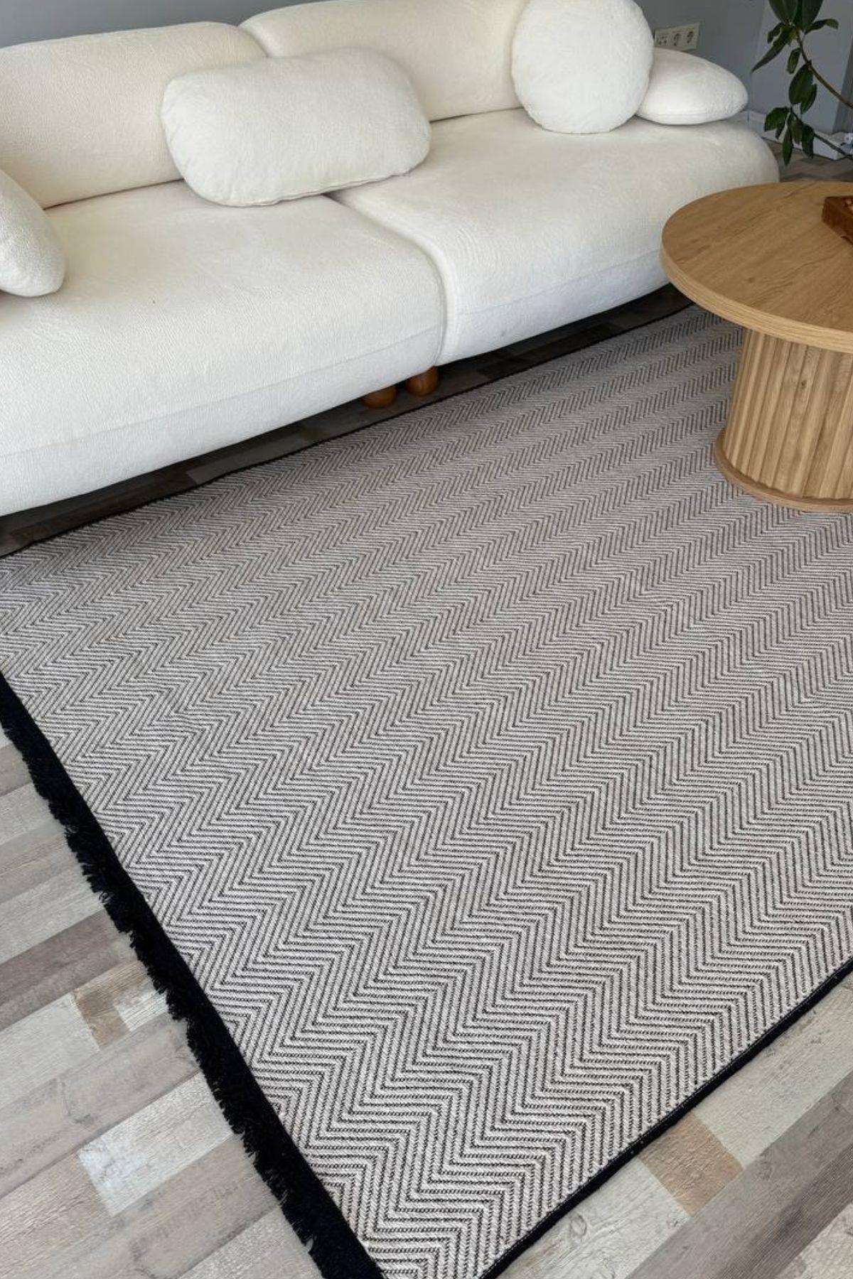 Pera Sisal Yıkanabilir Dokuma Kaymaz Taban Krem Halı Yolluk Kilim 
