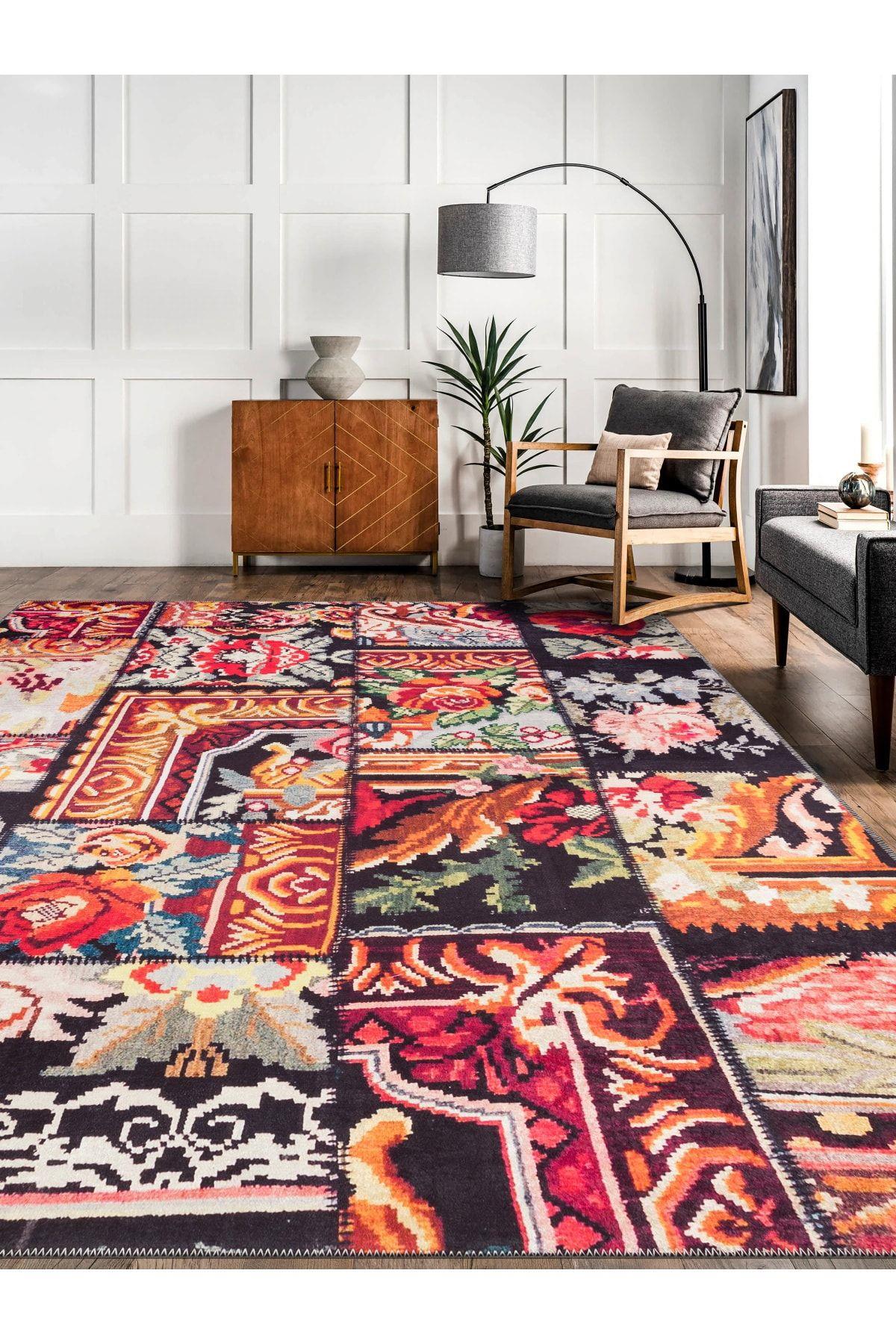 Clivor Vintage Desen Dokuma Taban Salon - Oturma Odası Halısı