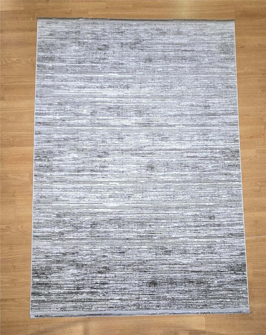 Gri Saten Bambu Modern Salon Halısı Kesme Yolluk Halı Yumuşak Doku Kaymaz Tozumaz Dokuma Makine Halısı SEFİR 205