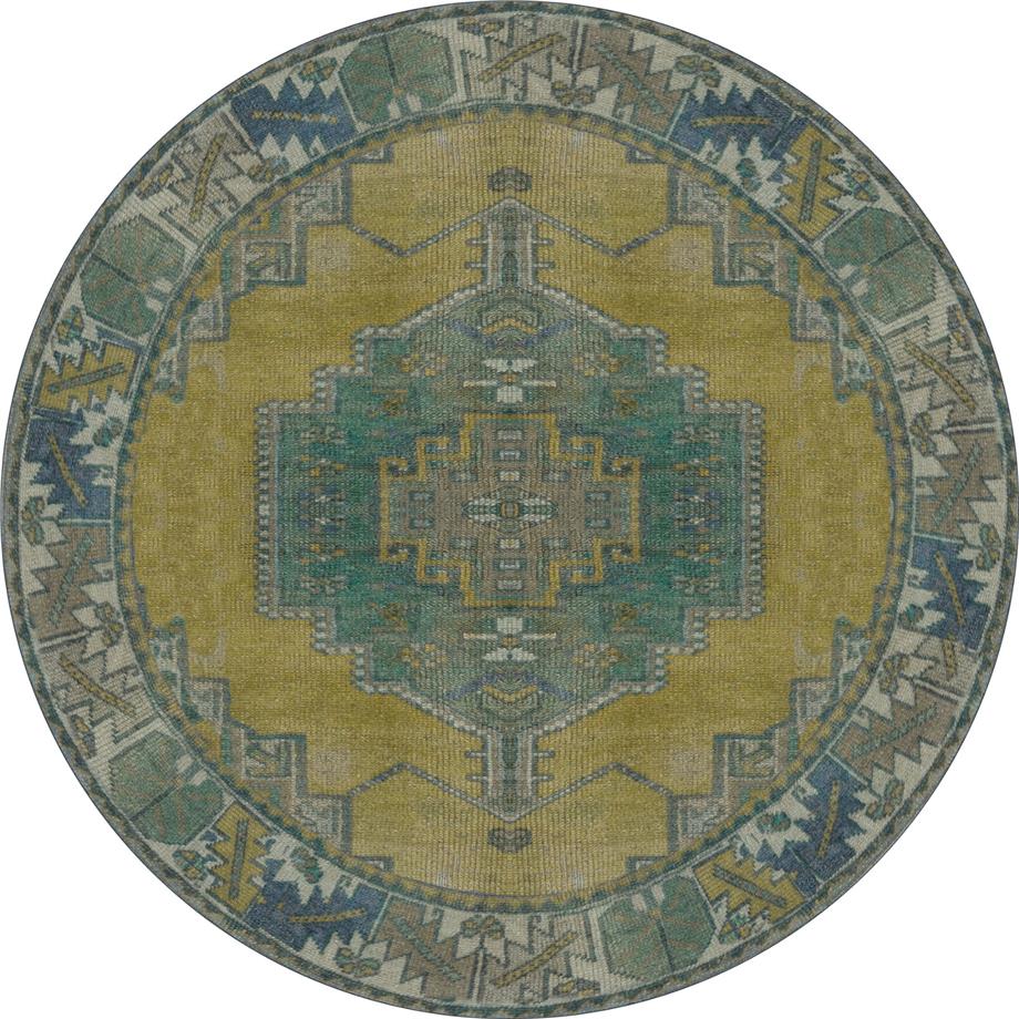 Fiora Eskitme Desen Dokuma Taban Yıkanabilir Yuvarlak Halı Salon Oturma Odası Hol Antre Halısı